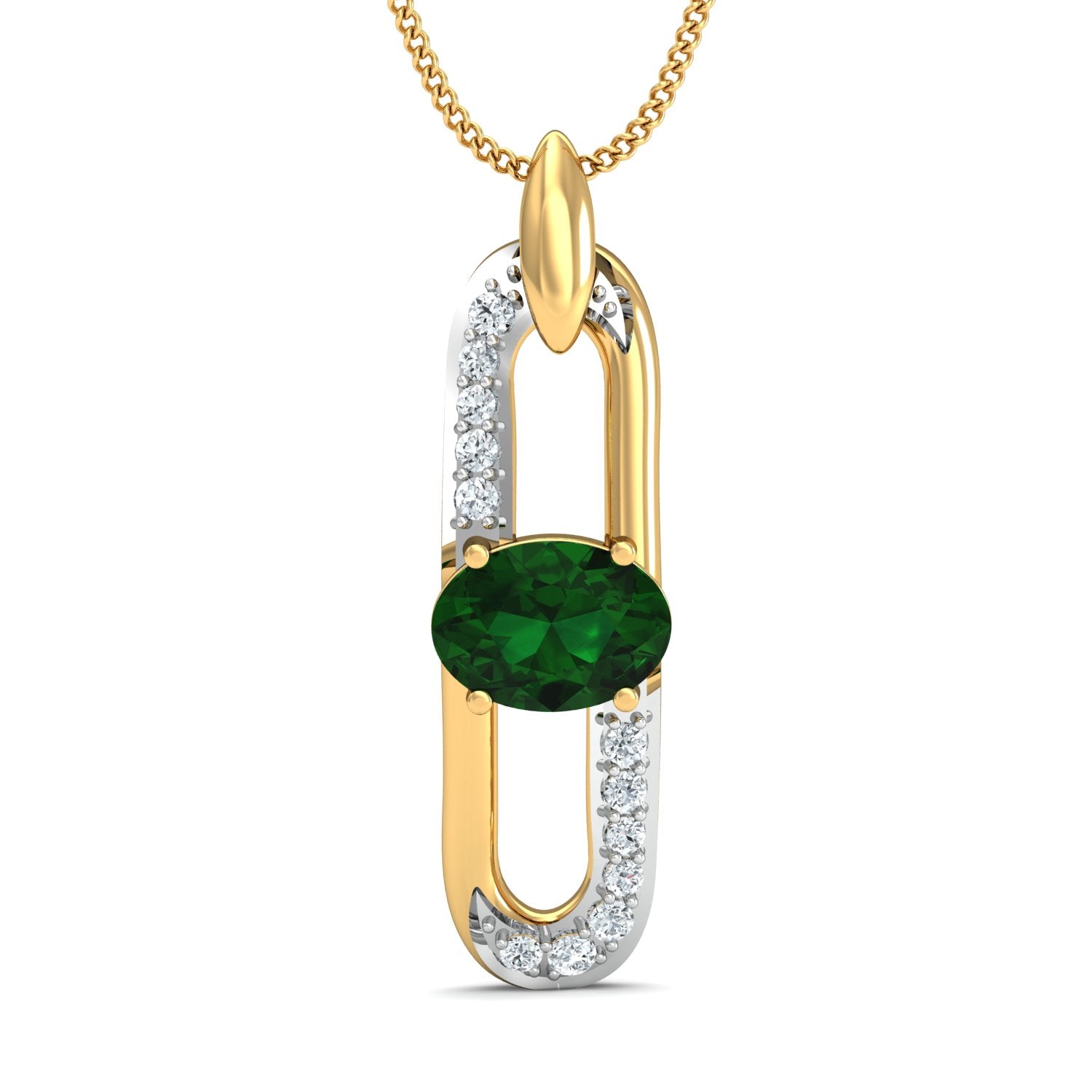 Nidal Jewels | Enchanted Emerald Gold and Diamond Pendant Set