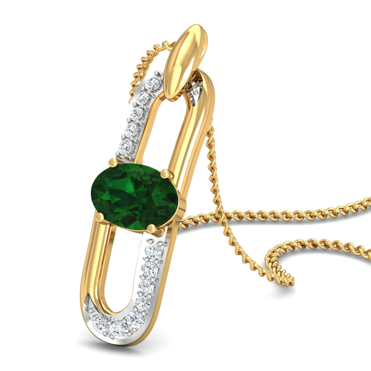 Nidal Jewels | Enchanted Emerald Gold and Diamond Pendant Set