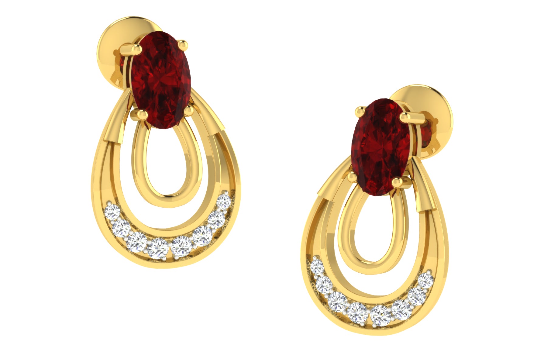 Nidal Jewels | Flame of Fire Ruby Gold and Diamond Pendant Set