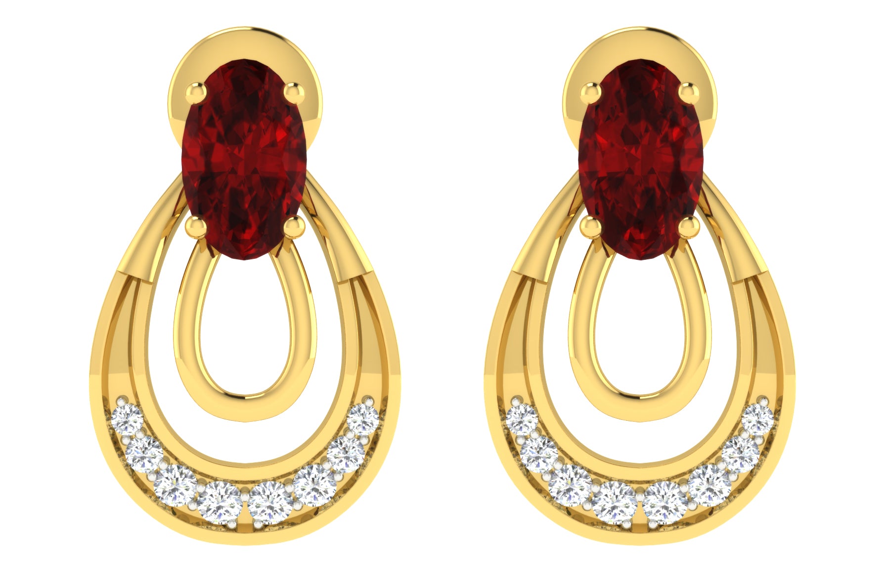 Nidal Jewels | Flame of Fire Ruby Gold and Diamond Pendant Set