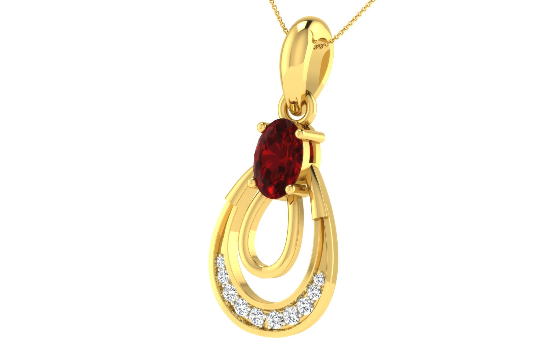 Nidal Jewels | Flame of Fire Ruby Gold and Diamond Pendant Set