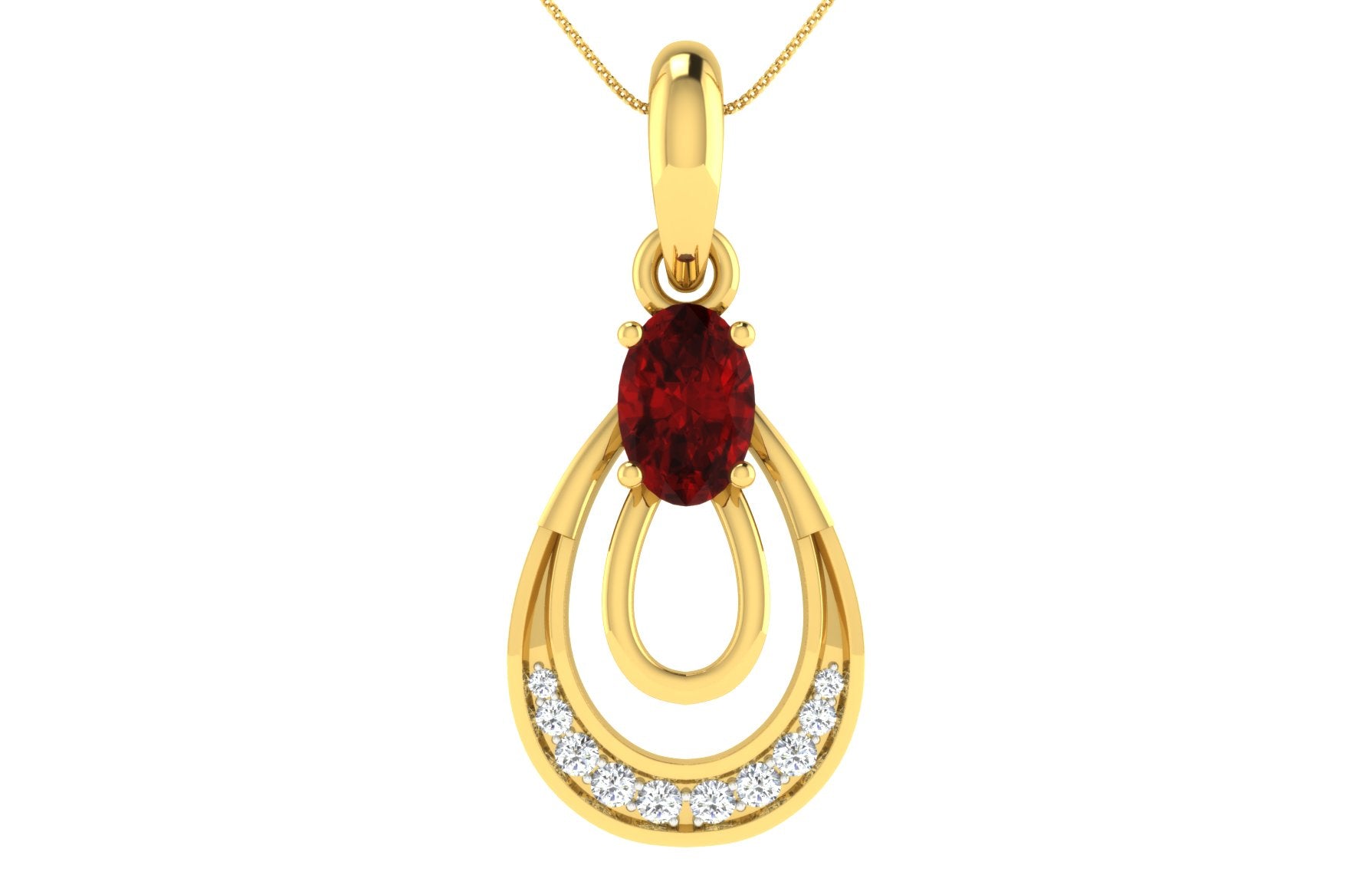 Nidal Jewels | Flame of Fire Ruby Gold and Diamond Pendant Set