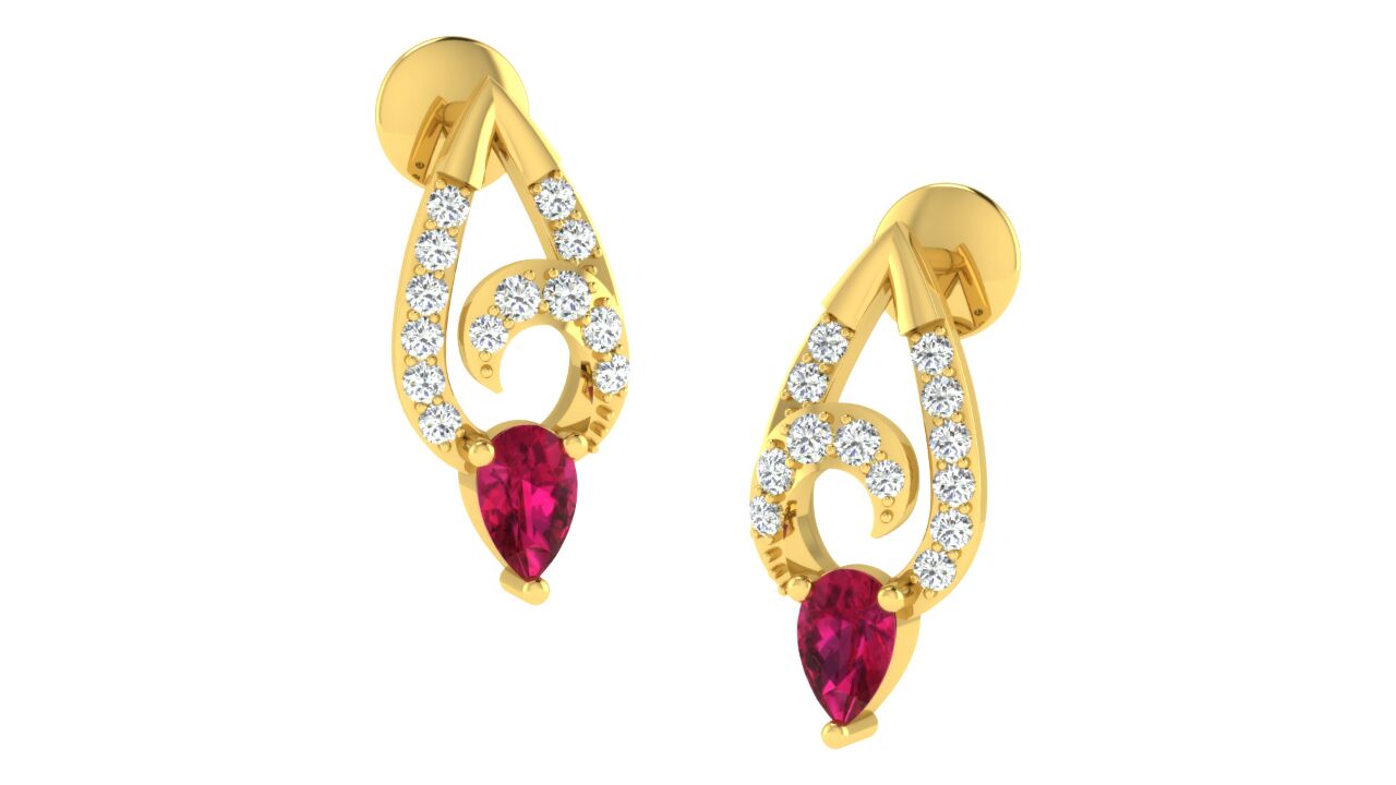 Nidal Jewels | Aurora Pink Drop Gold and Diamond Pendant Set