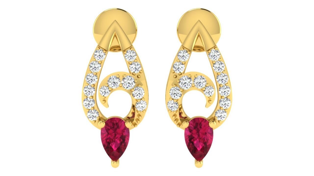 Nidal Jewels | Aurora Pink Drop Gold and Diamond Pendant Set