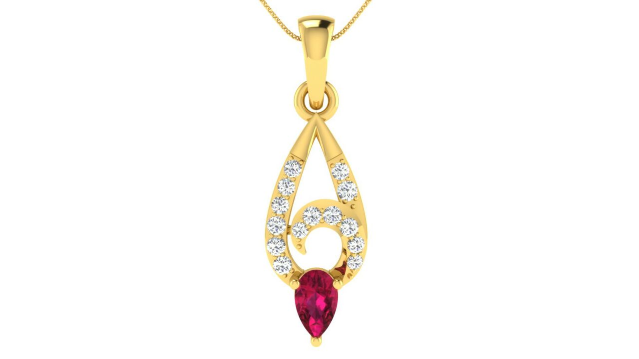 Nidal Jewels | Aurora Pink Drop Gold and Diamond Pendant Set
