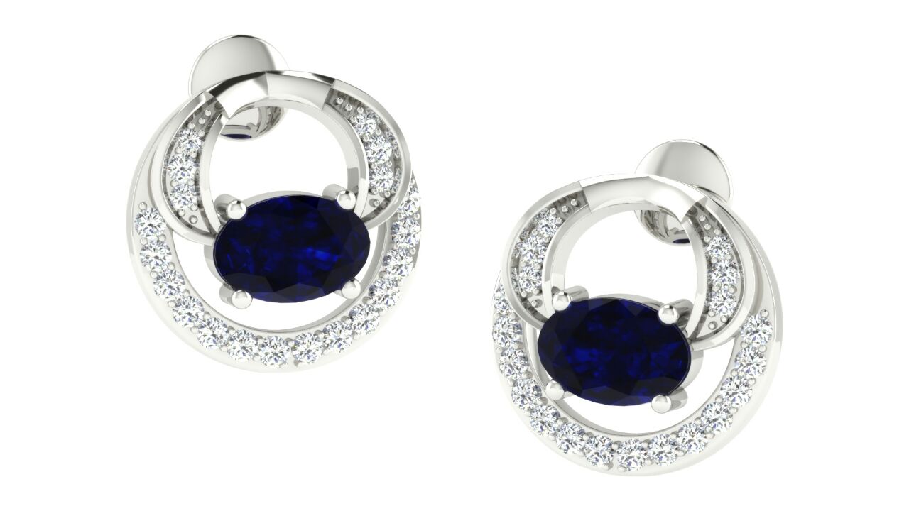 Nidal Jewels | Midnight Blue White Gold and Diamond Pendant Set