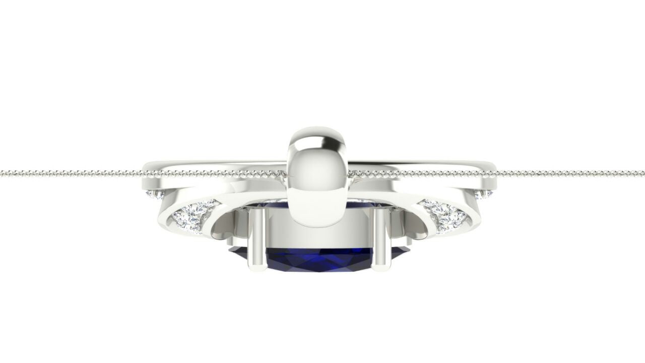 Nidal Jewels | Midnight Blue White Gold and Diamond Pendant Set