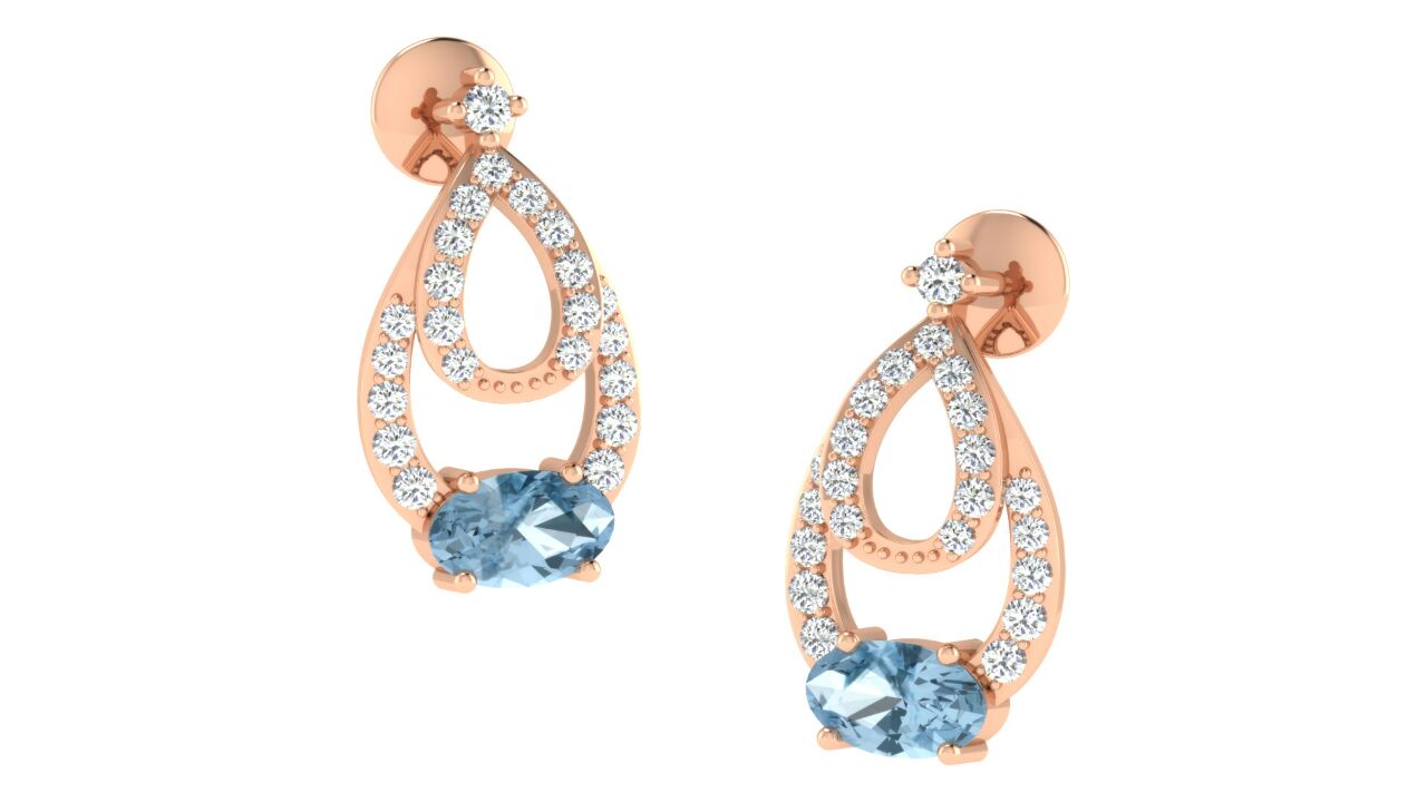 Nidal Jewels | Blush Pink Rose Gold and Diamond Stone with Centre stone Pendant Set