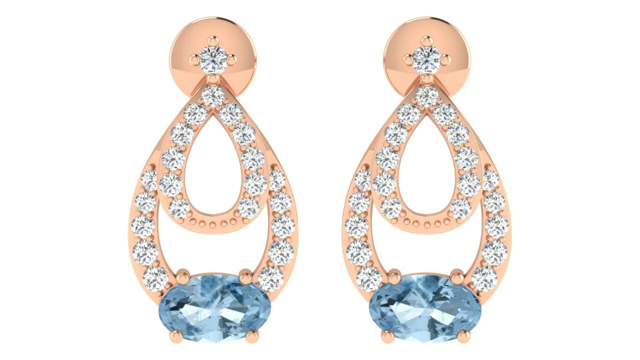 Nidal Jewels | Blush Pink Rose Gold and Diamond Stone with Centre stone Pendant Set