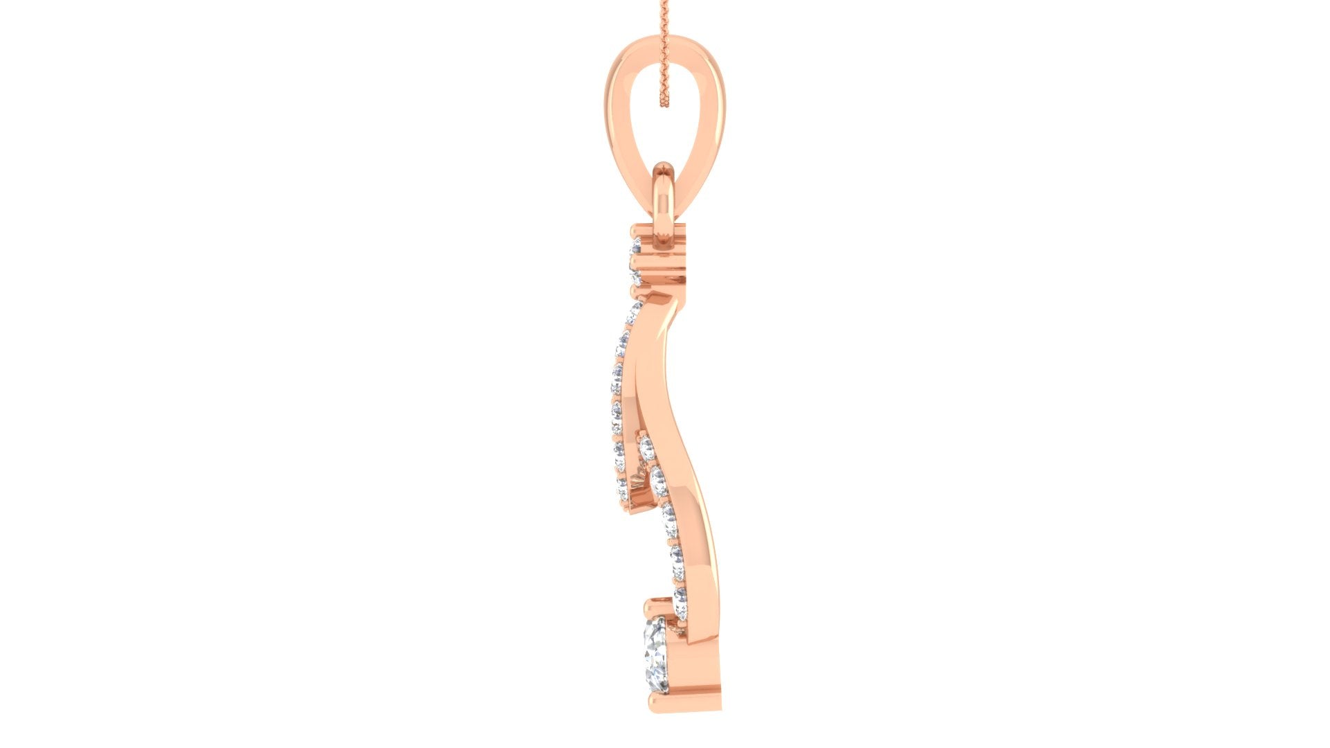 Nidal Jewels | Blush Pink Rose Gold and Diamond Stone with Centre stone Pendant Set