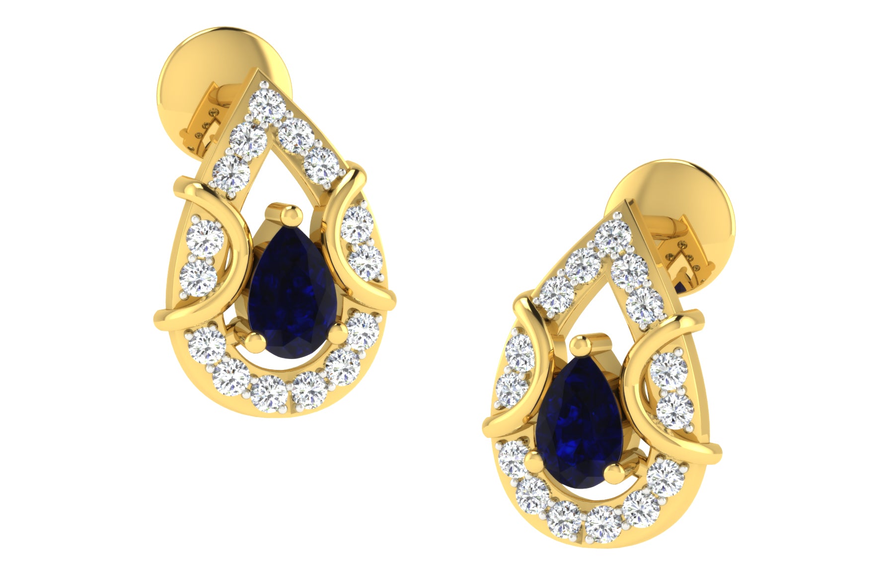 Nidal Jewels | Ocean's Tresure Sapphire Gold and Diamond Pendant Set