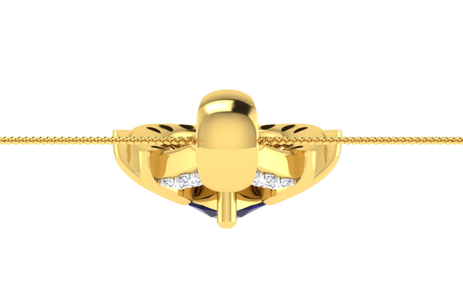 Nidal Jewels | Ocean's Tresure Sapphire Gold and Diamond Pendant Set