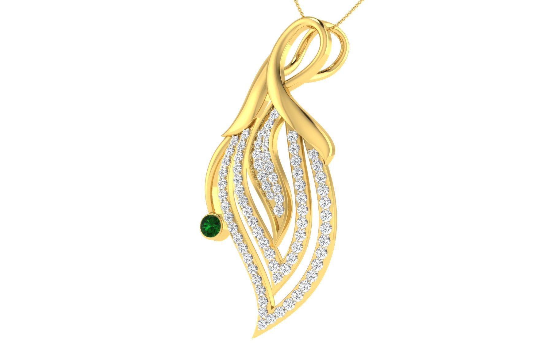 Nidal Jewels | Petal of Ocean Sapphire Gold and Diamond Pendant Set