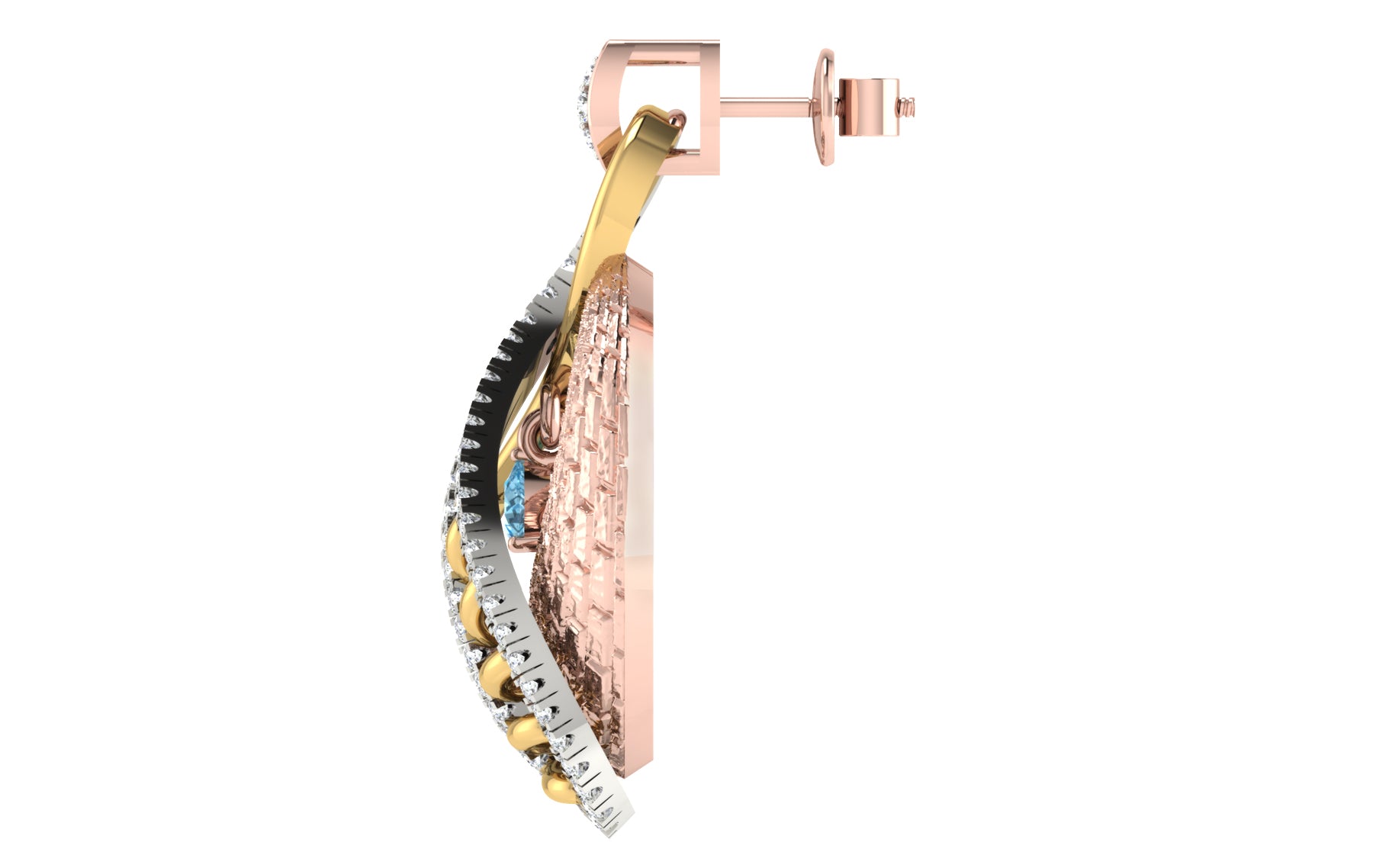 Nidal Jewels | Aqua Gold and Rosegold Diamond Pendant Set