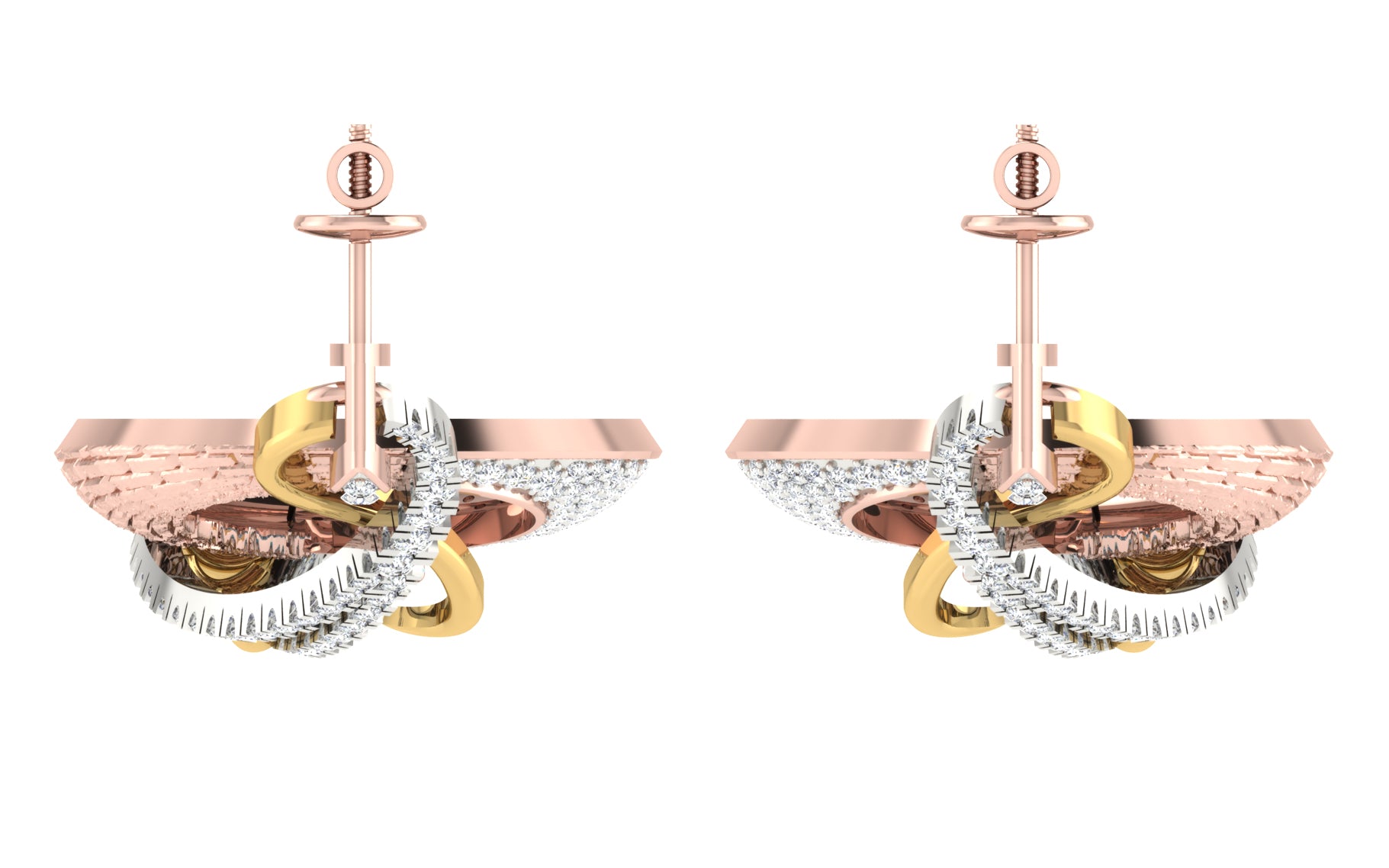 Nidal Jewels | Aqua Gold and Rosegold Diamond Pendant Set