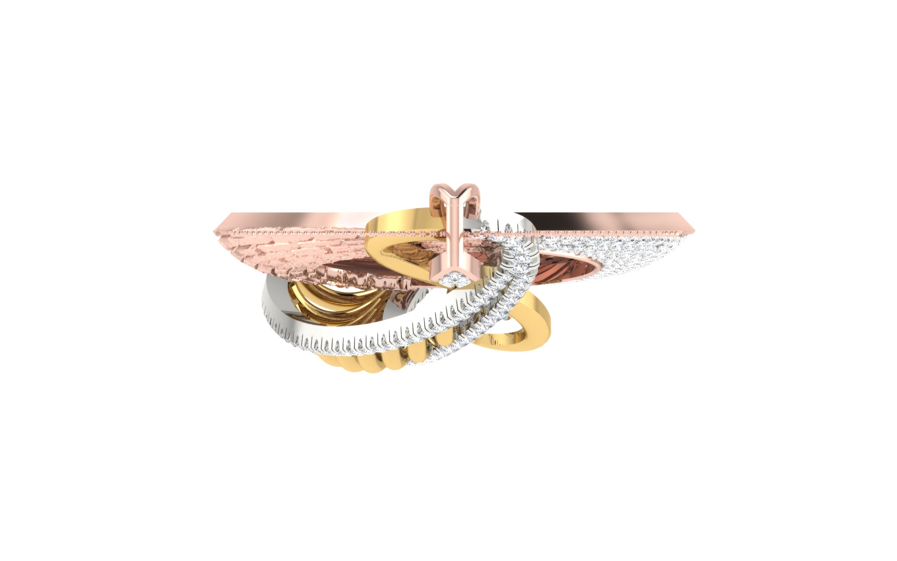 Nidal Jewels | Aqua Gold and Rosegold Diamond Pendant Set
