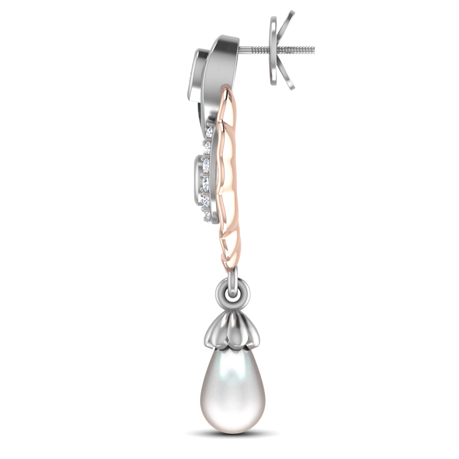 Nidal Jewels | Regalia Green Enamel Ruby Pearl Pendant Set