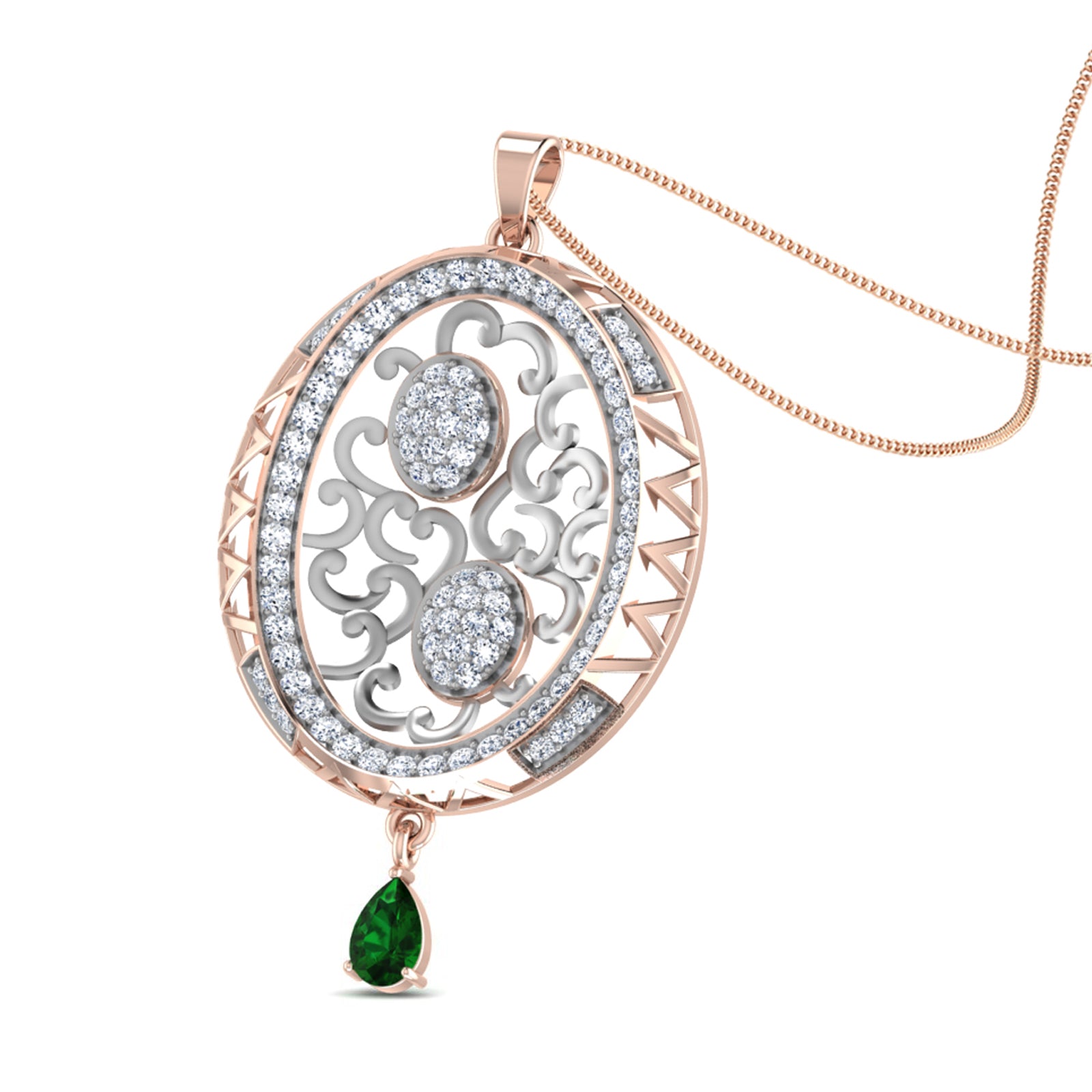 Nidal Jewels | Orb of Emerald Pendant Set