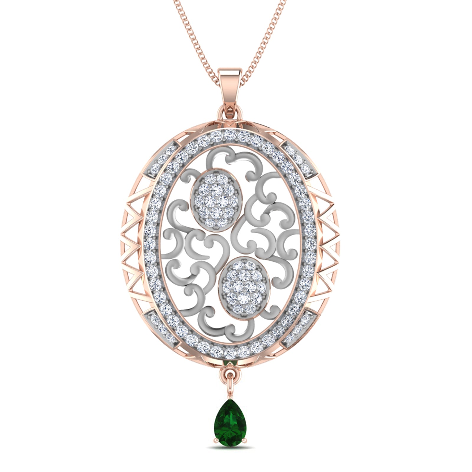 Nidal Jewels | Orb of Emerald Pendant Set