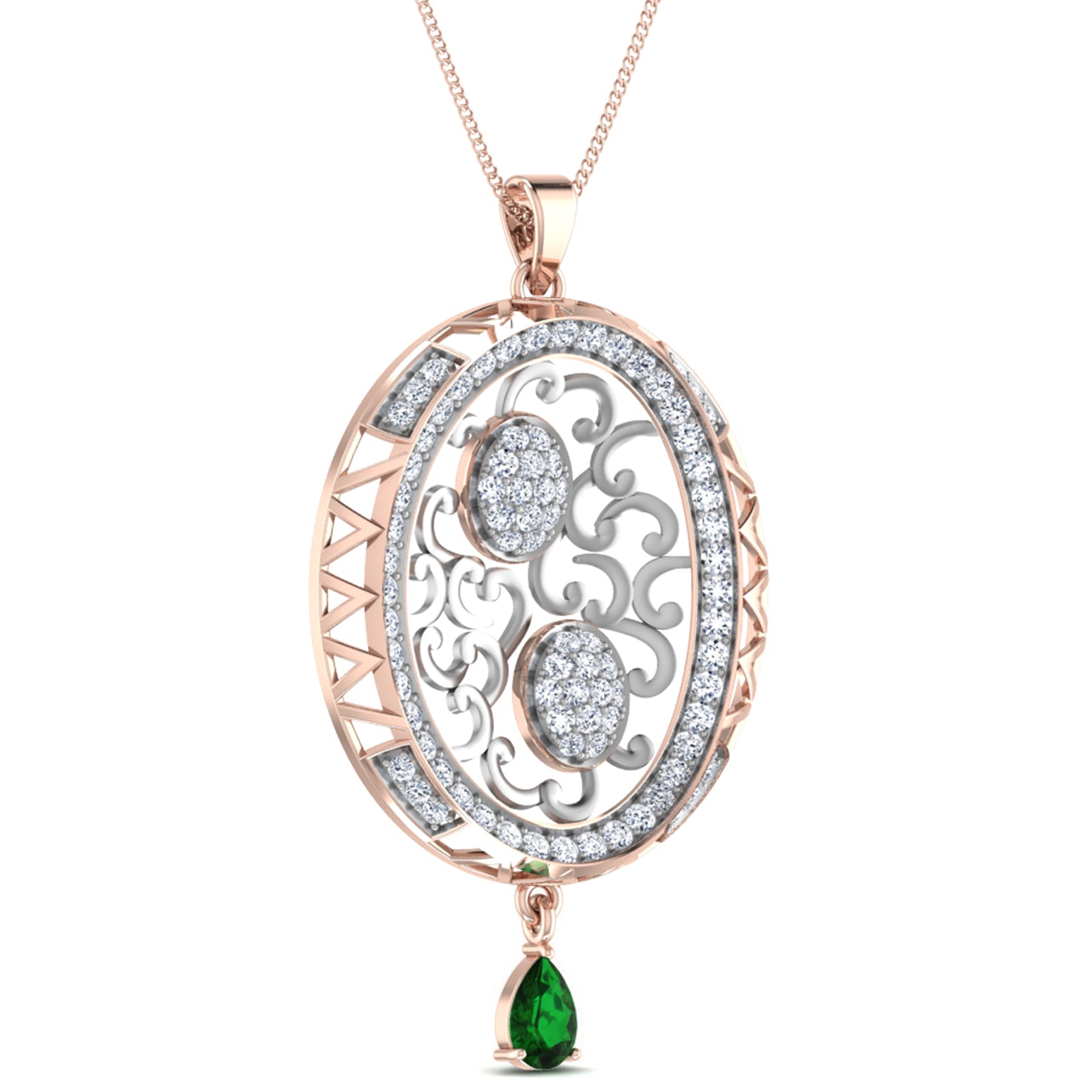 Nidal Jewels | Orb of Emerald Pendant Set