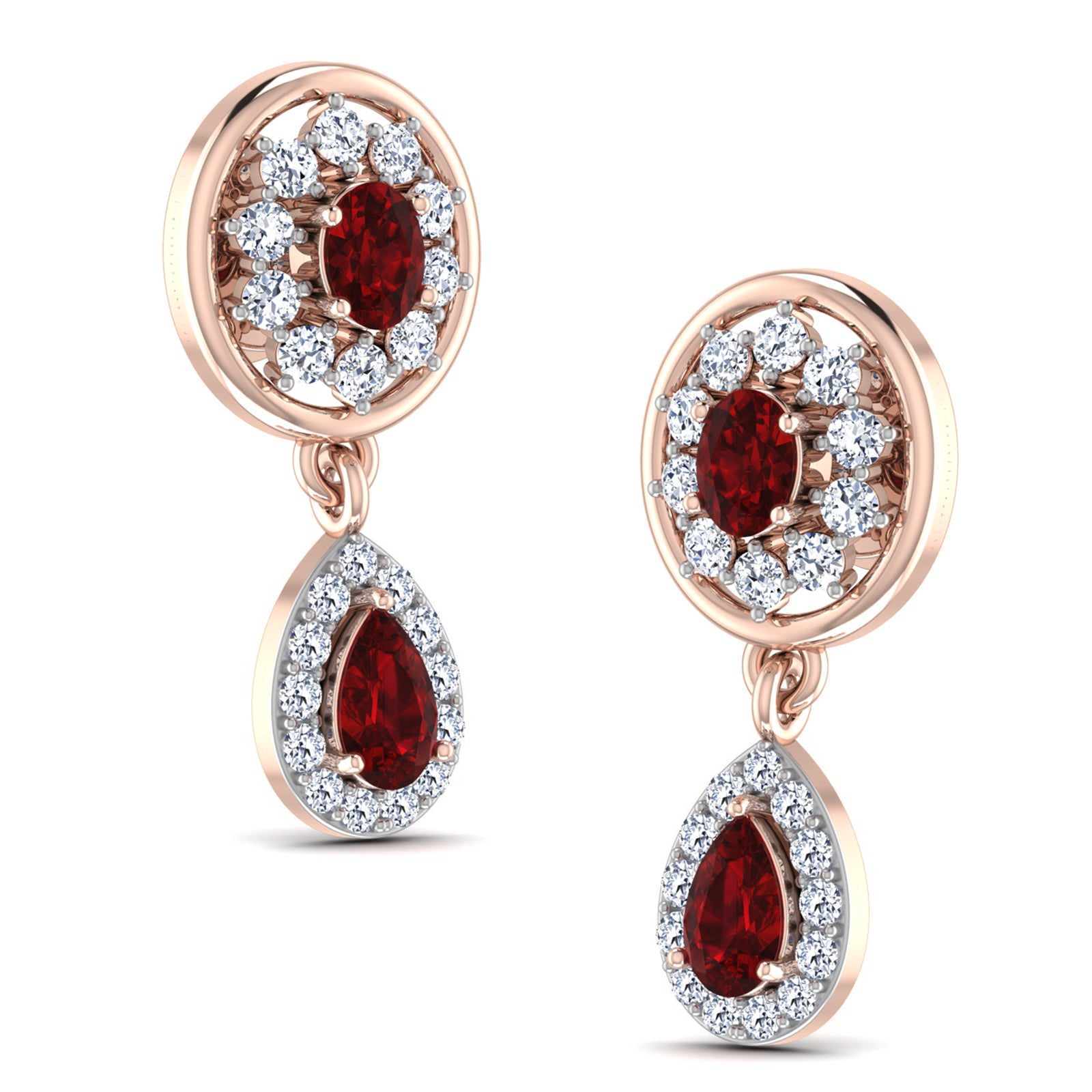 Nidal Jewels | Rage of Ruby Rosegold Pendant Set