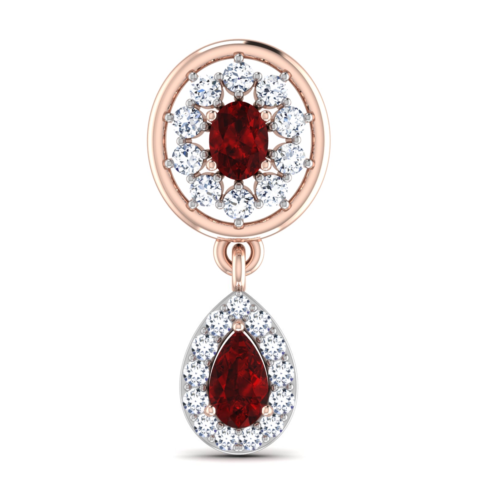 Nidal Jewels | Rage of Ruby Rosegold Pendant Set