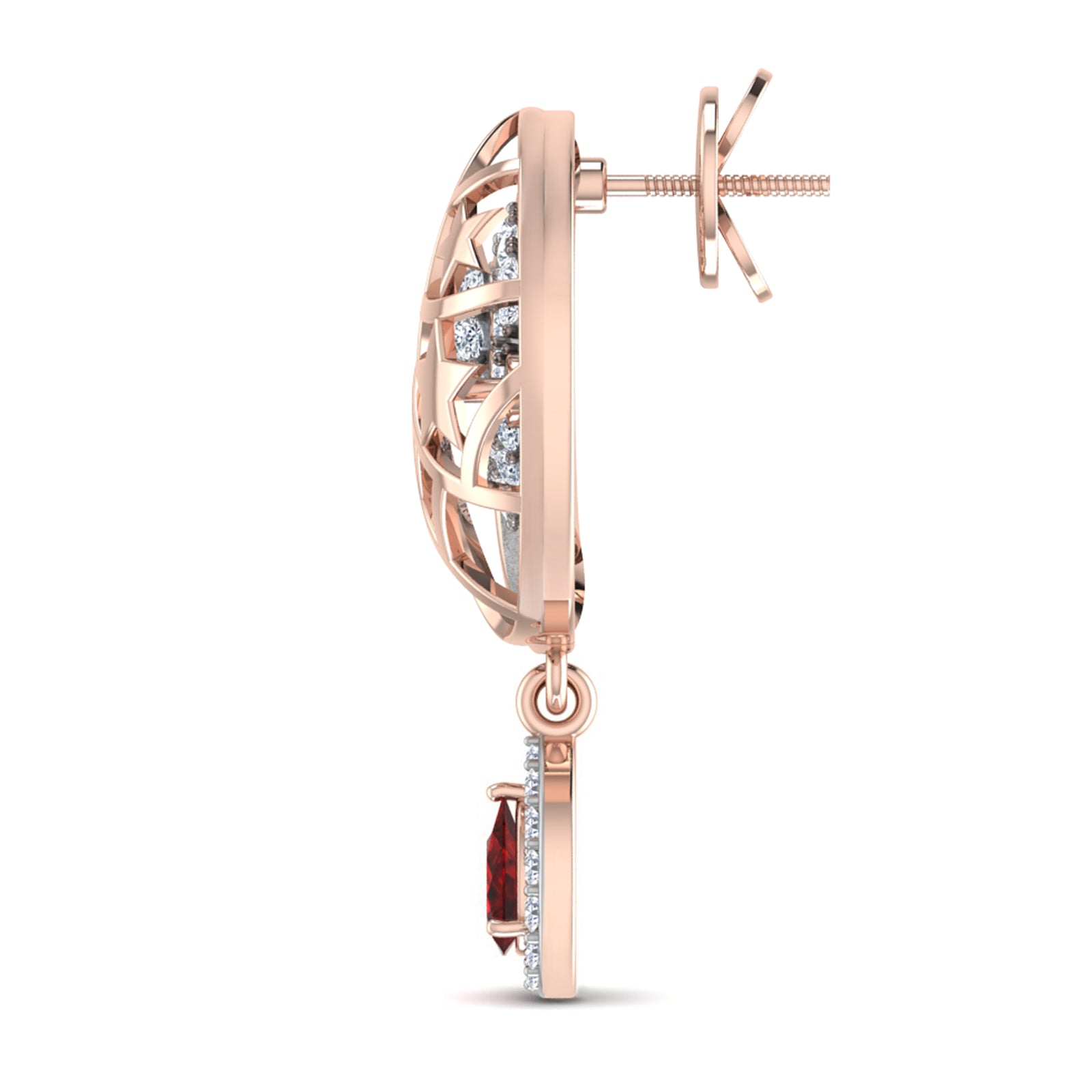 Nidal Jewels | Blazed Rosegold and Ruby Pendant Set