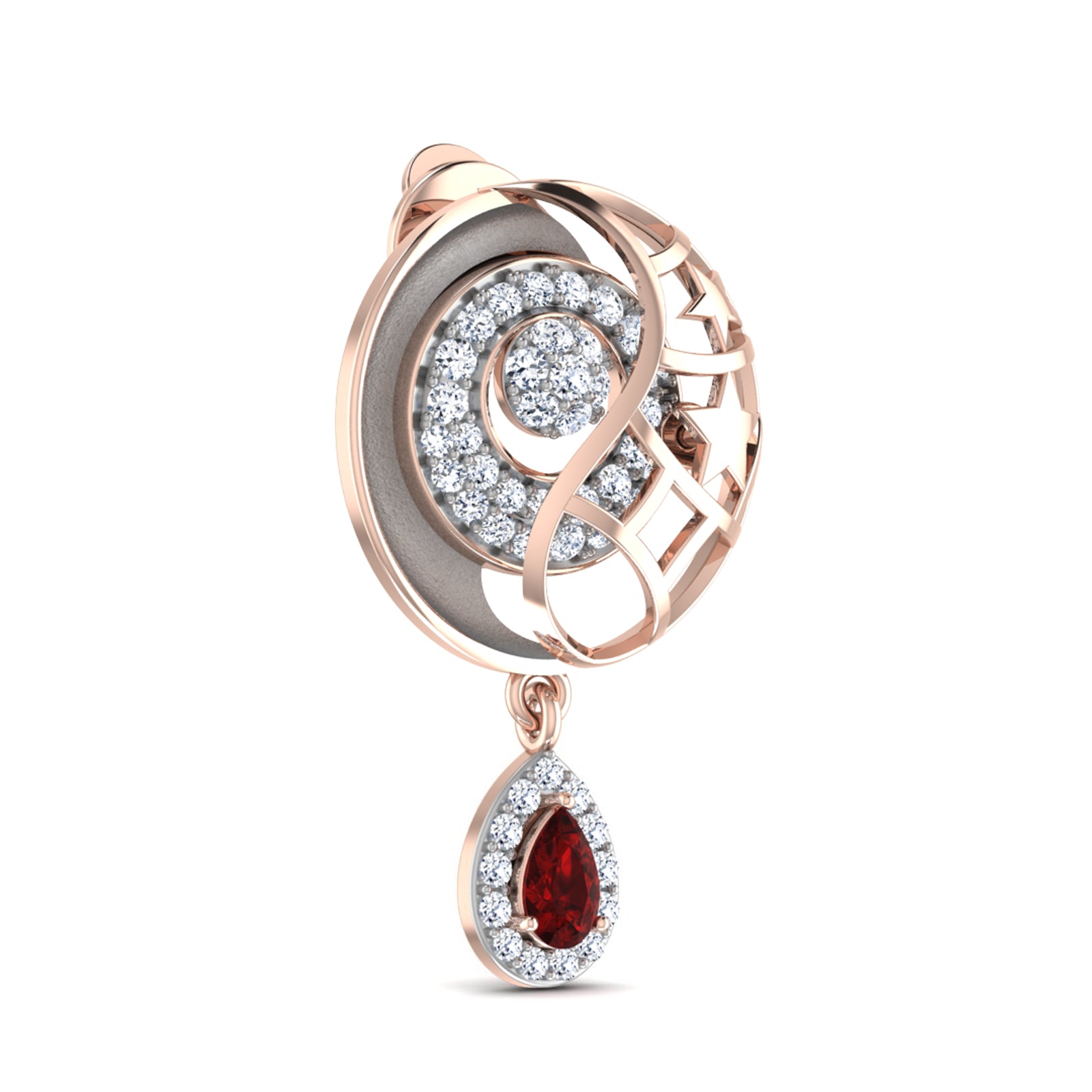 Nidal Jewels | Blazed Rosegold and Ruby Pendant Set