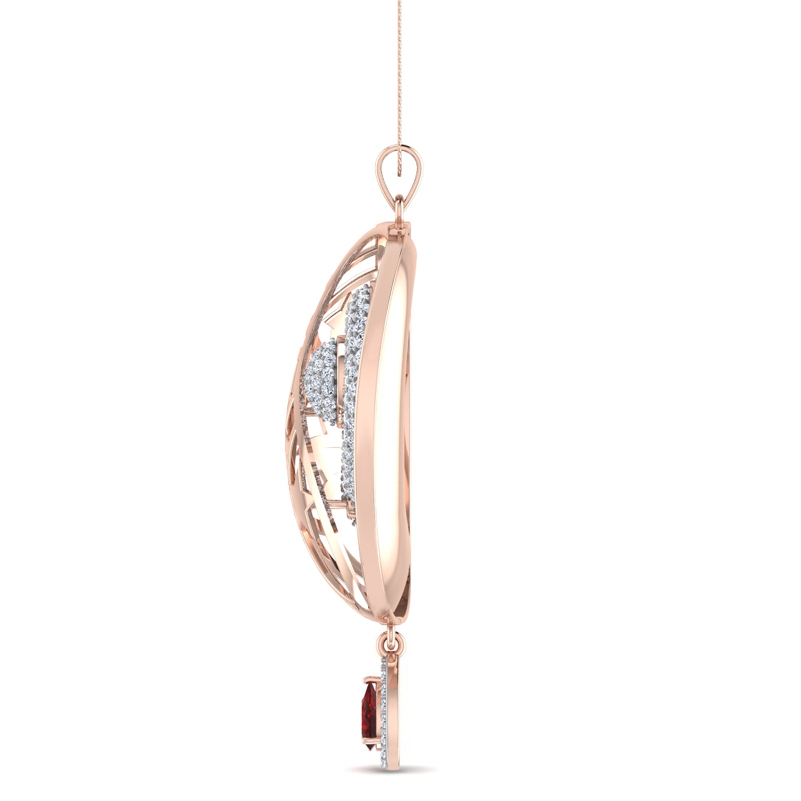 Nidal Jewels | Blazed Rosegold and Ruby Pendant Set