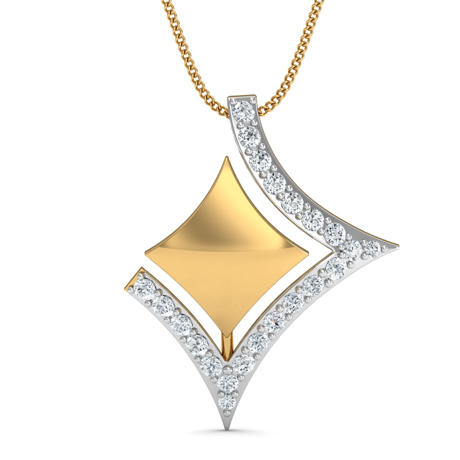 Nidal Jewels| Prism Play Gold and Diamond Pendant - Nidal Jewels