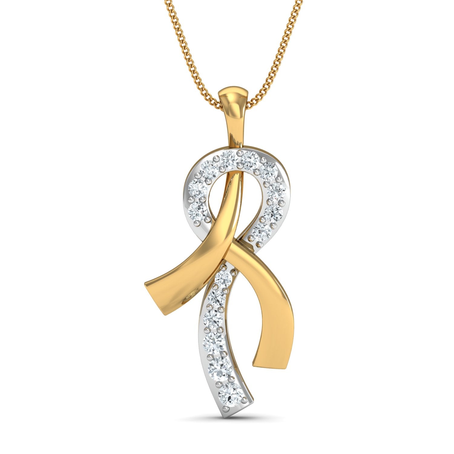 Nidal Jewels| Radiant Ribbon Gold and Diamond Pendant Set - Nidal Jewels