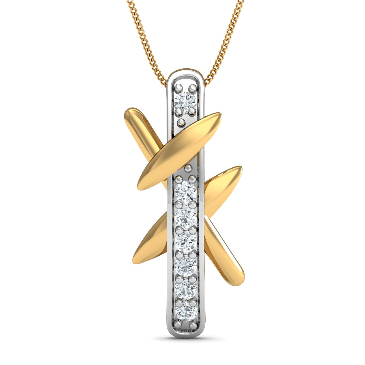 Nidal Jewels| Intertwined Elegance Gold and Diamond Pendant Set - Nidal Jewels