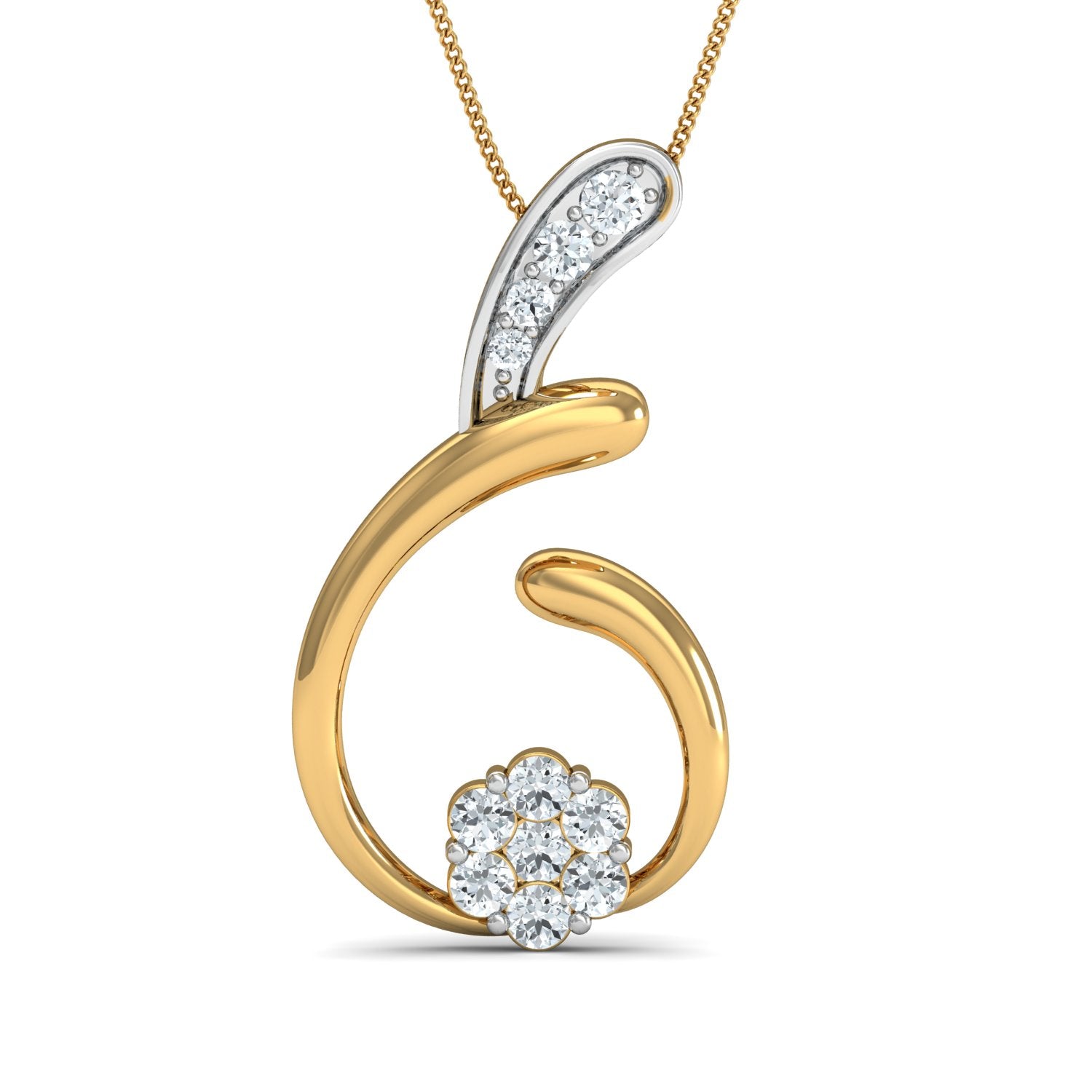 Nidals Jewels| Diamond Bloom Gold and Diamond Pendant Set - Nidal Jewels