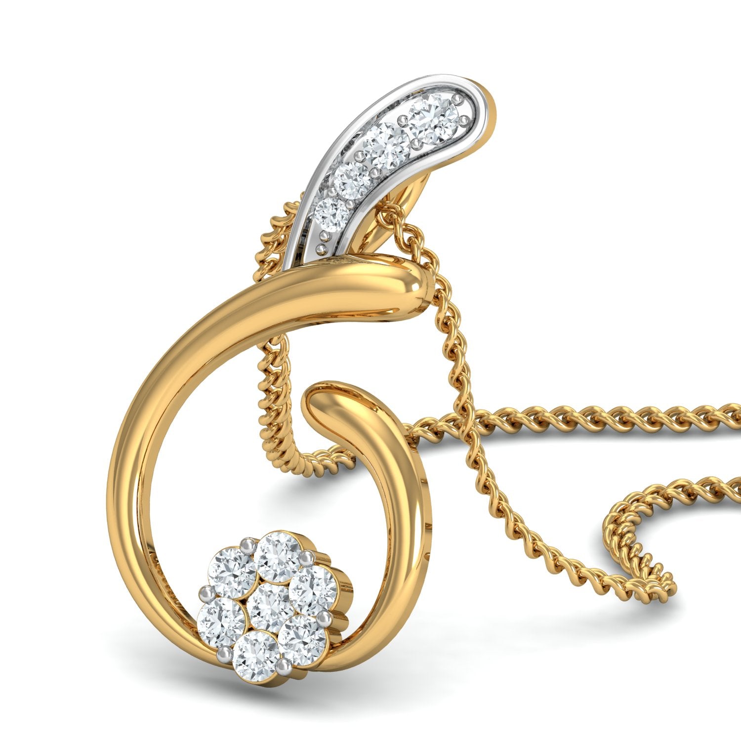 Nidals Jewels| Diamond Bloom Gold and Diamond Pendant Set - Nidal Jewels