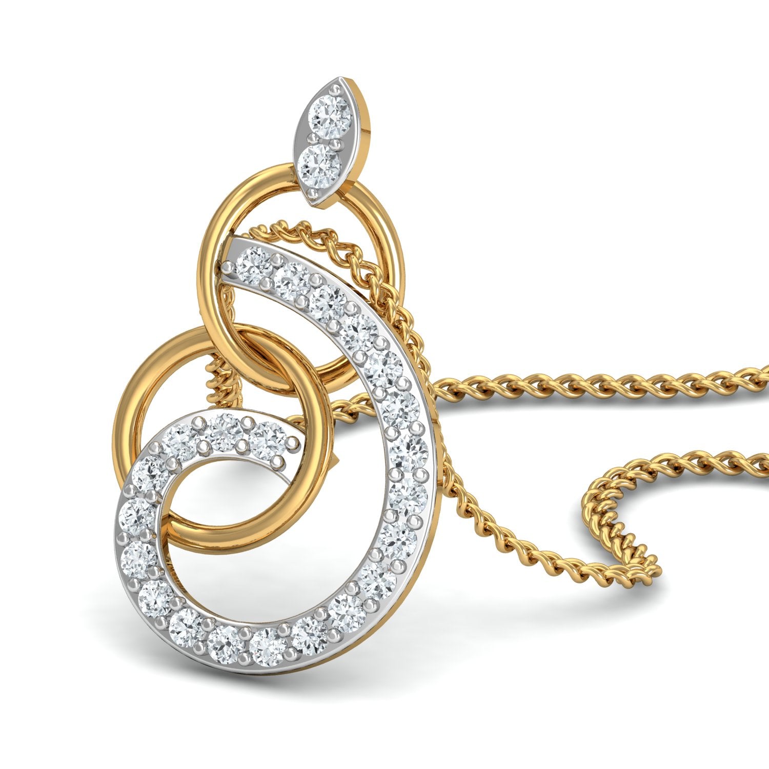 Nidal Jewels | Graceful Garland Gold and Diamond Pendant Set - Nidal Jewels