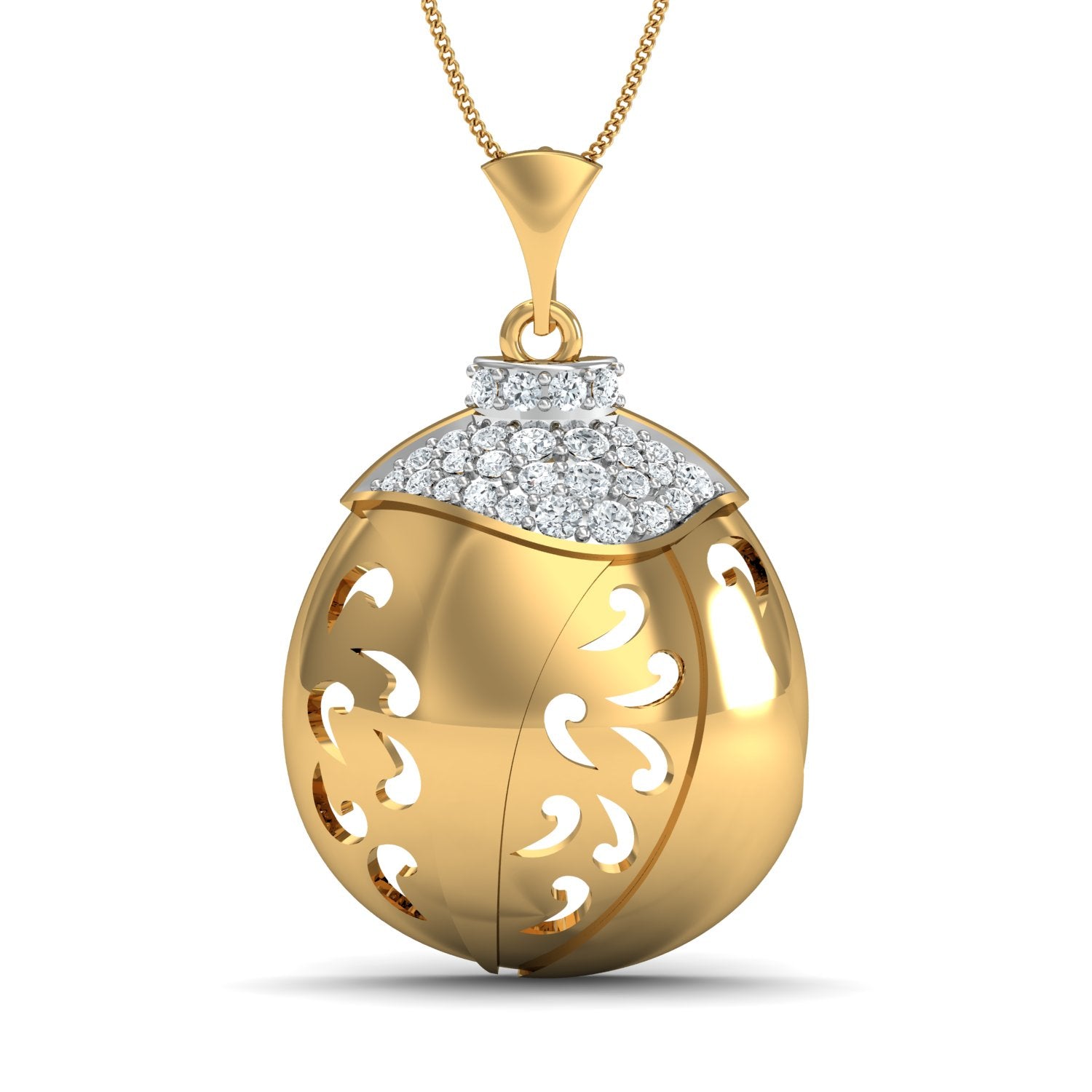 Nidal Jewels | Celestial Orb Gold and Diamond Pendant Set - Nidal Jewels