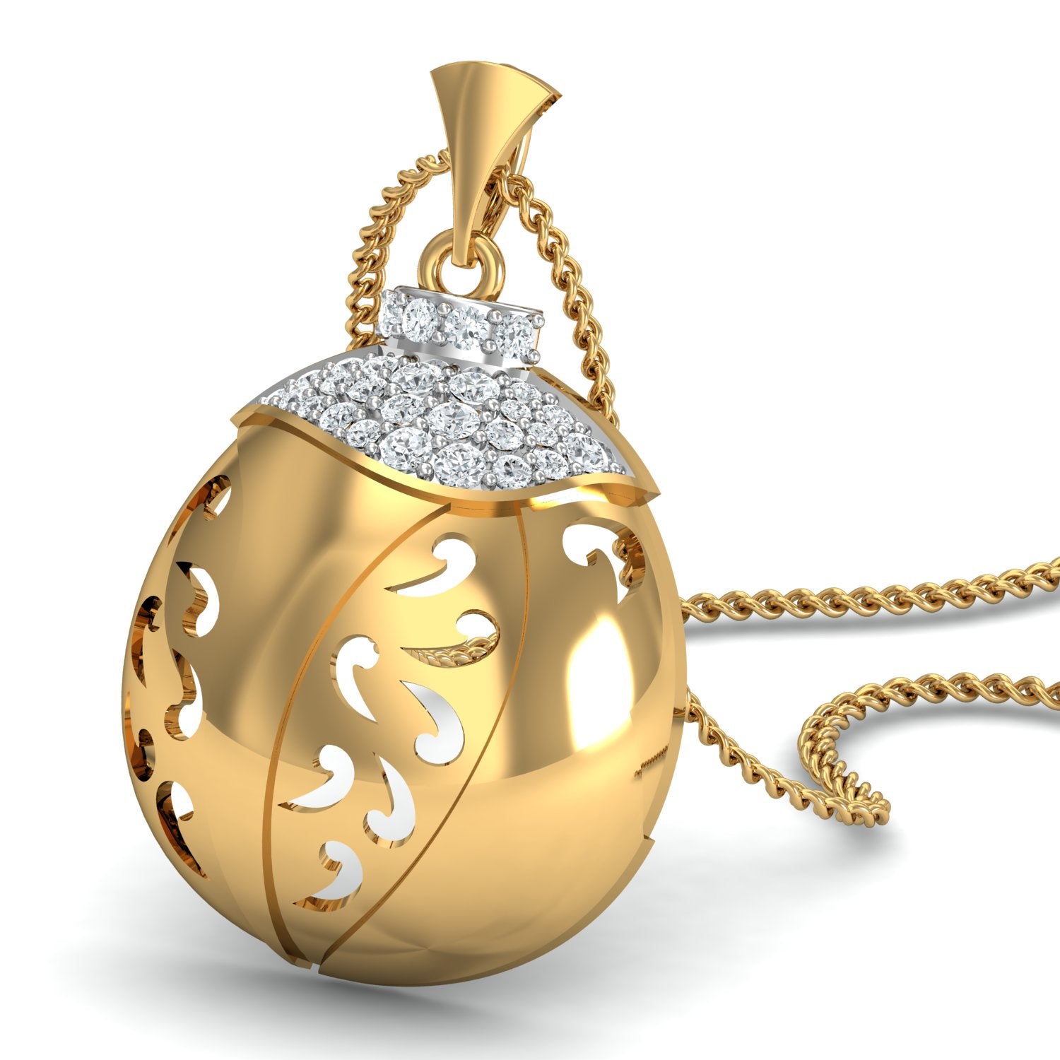 Nidal Jewels | Celestial Orb Gold and Diamond Pendant Set - Nidal Jewels