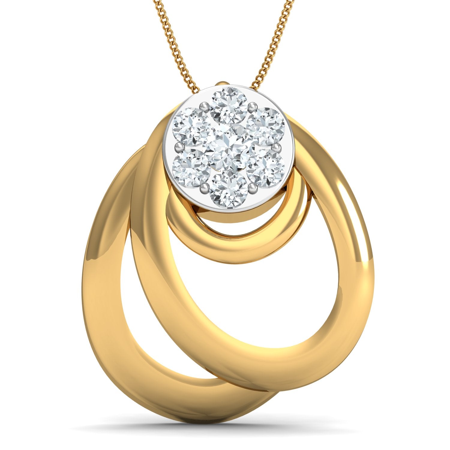 Nidal Jewels | Whisper Diamond Cluster Gold Pendant Set - Nidal Jewels