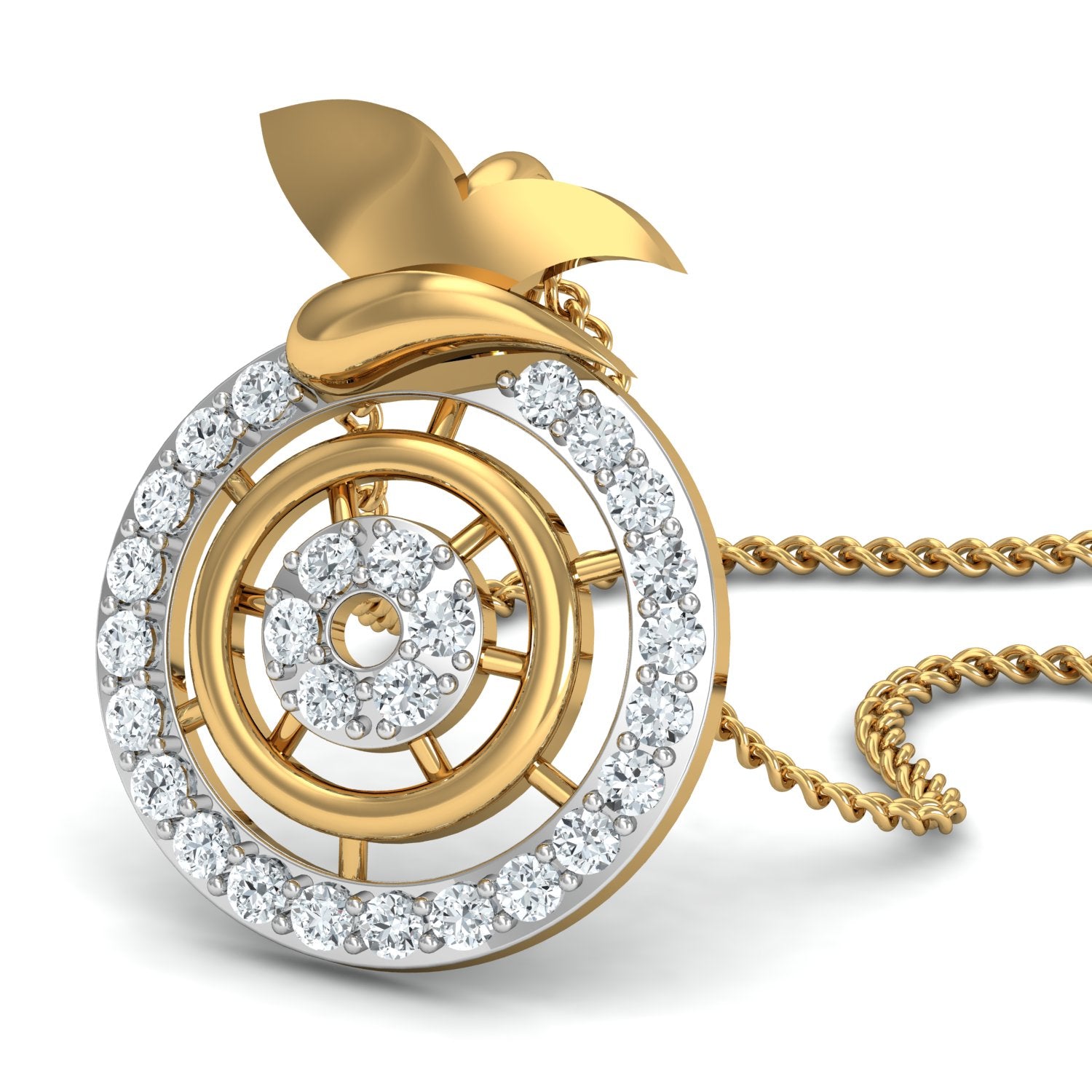 Nidal Jewels | Butterfly Bloom Gold and Diamond Pendant Set - Nidal Jewels