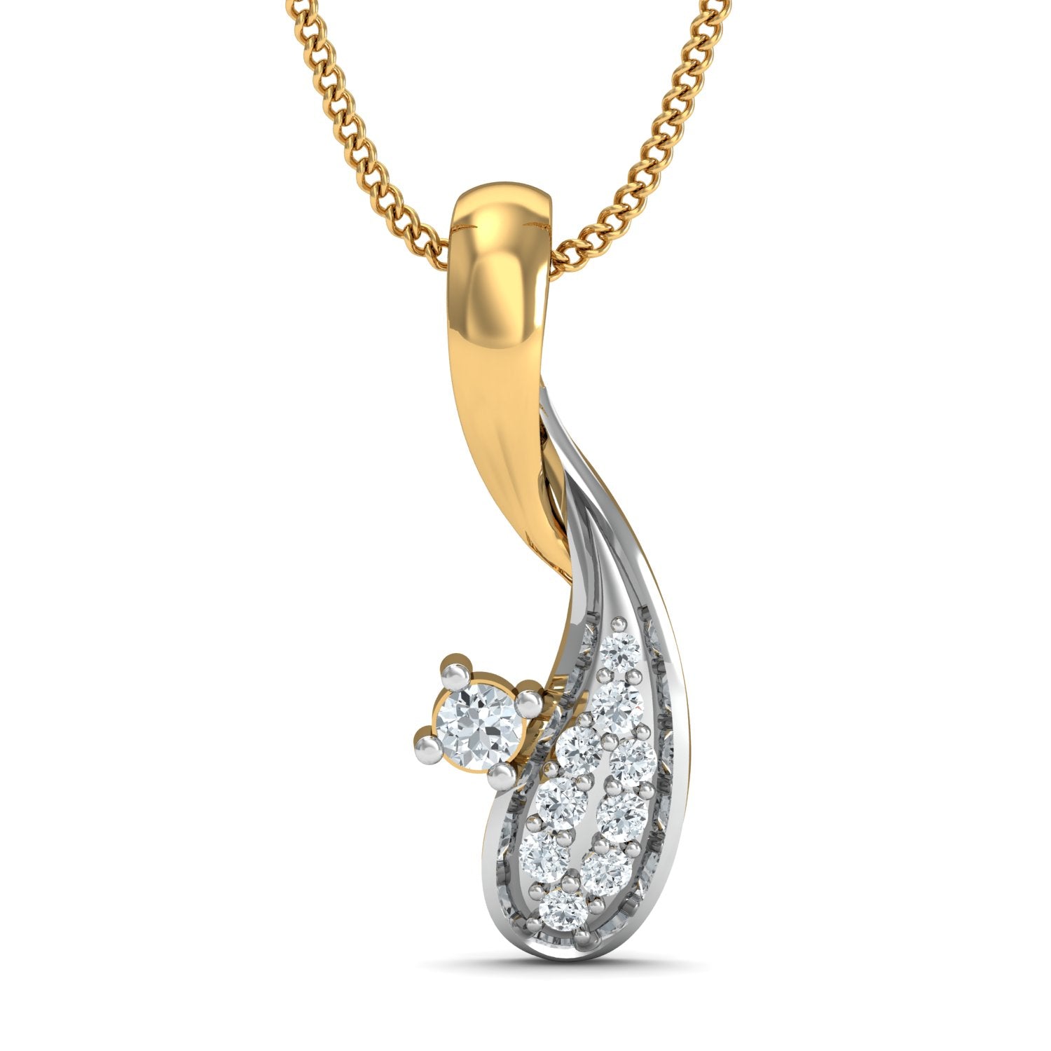 Nidal Jewels | Falling Star Gold and Diamond Pendant Set - Nidal Jewels