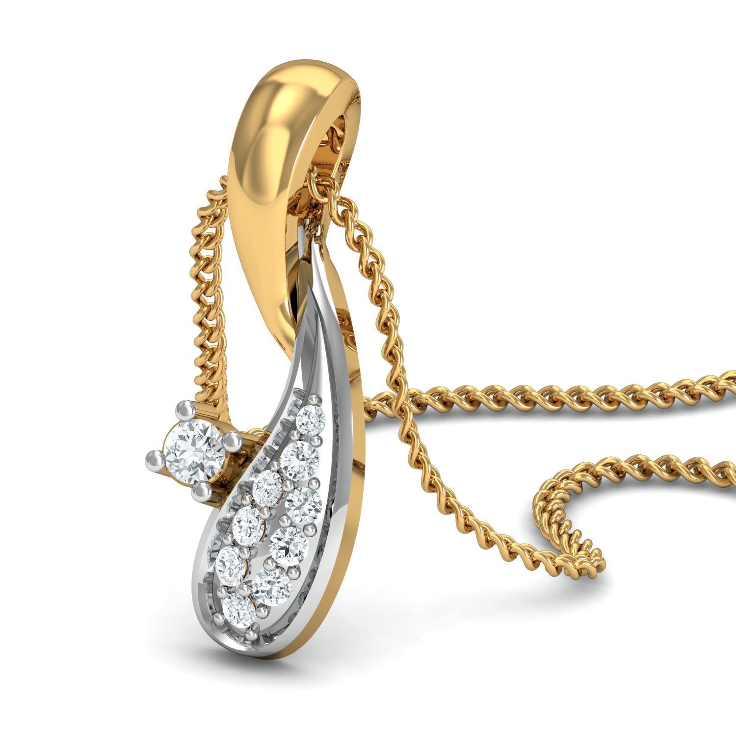Nidal Jewels | Falling Star Gold and Diamond Pendant Set - Nidal Jewels