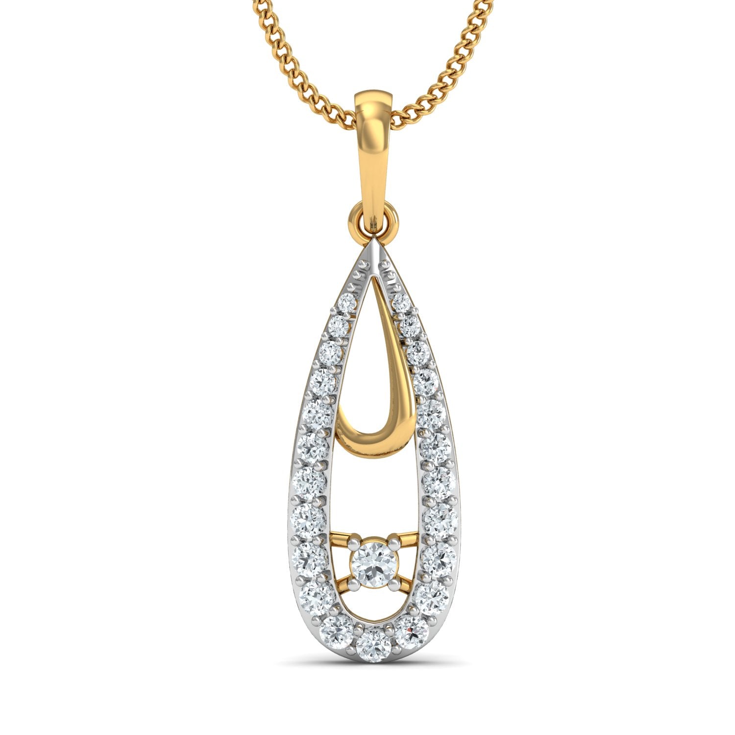 Nidal Jewels | Golden Drop Diamond Pendant Set - Nidal Jewels