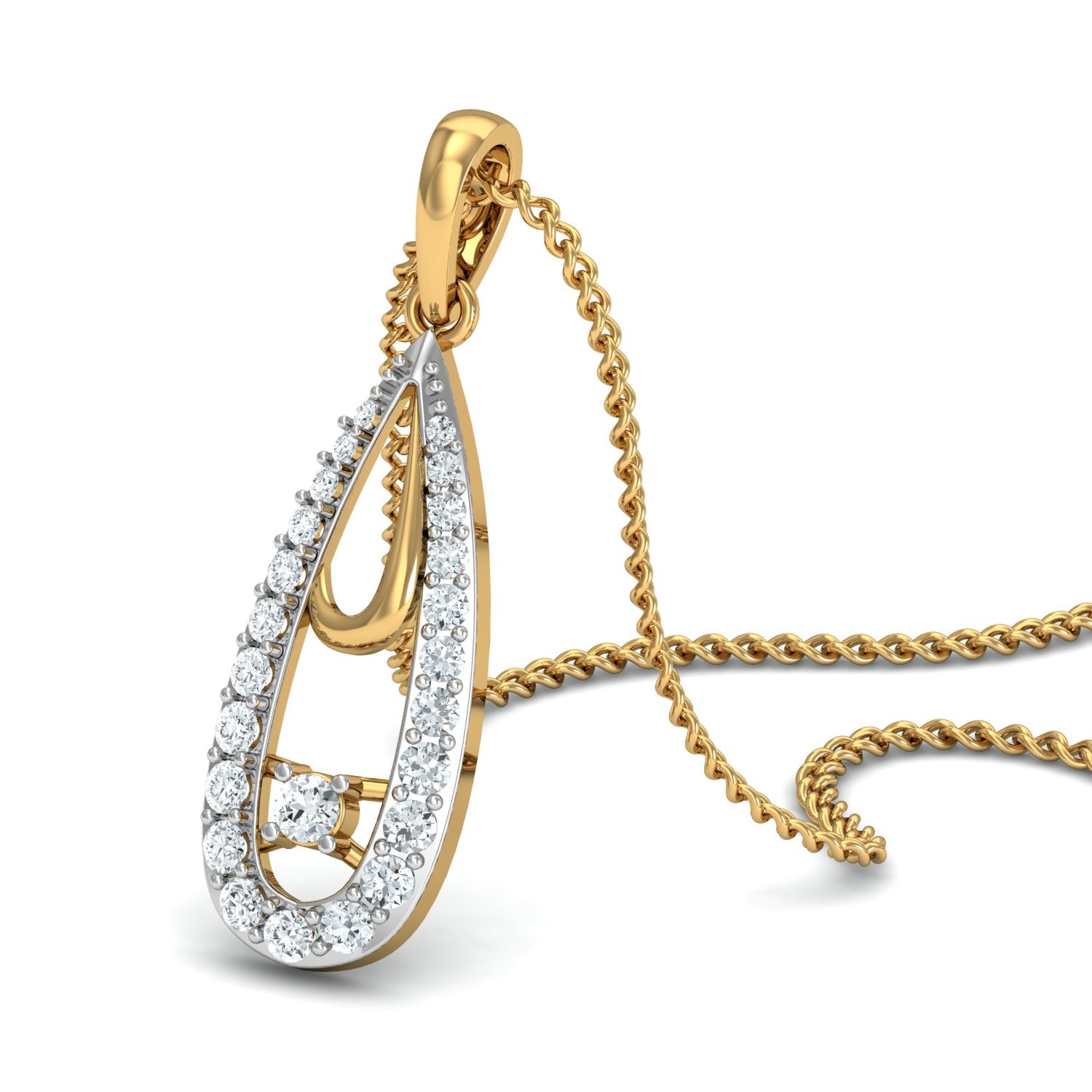 Nidal Jewels | Golden Drop Diamond Pendant Set - Nidal Jewels