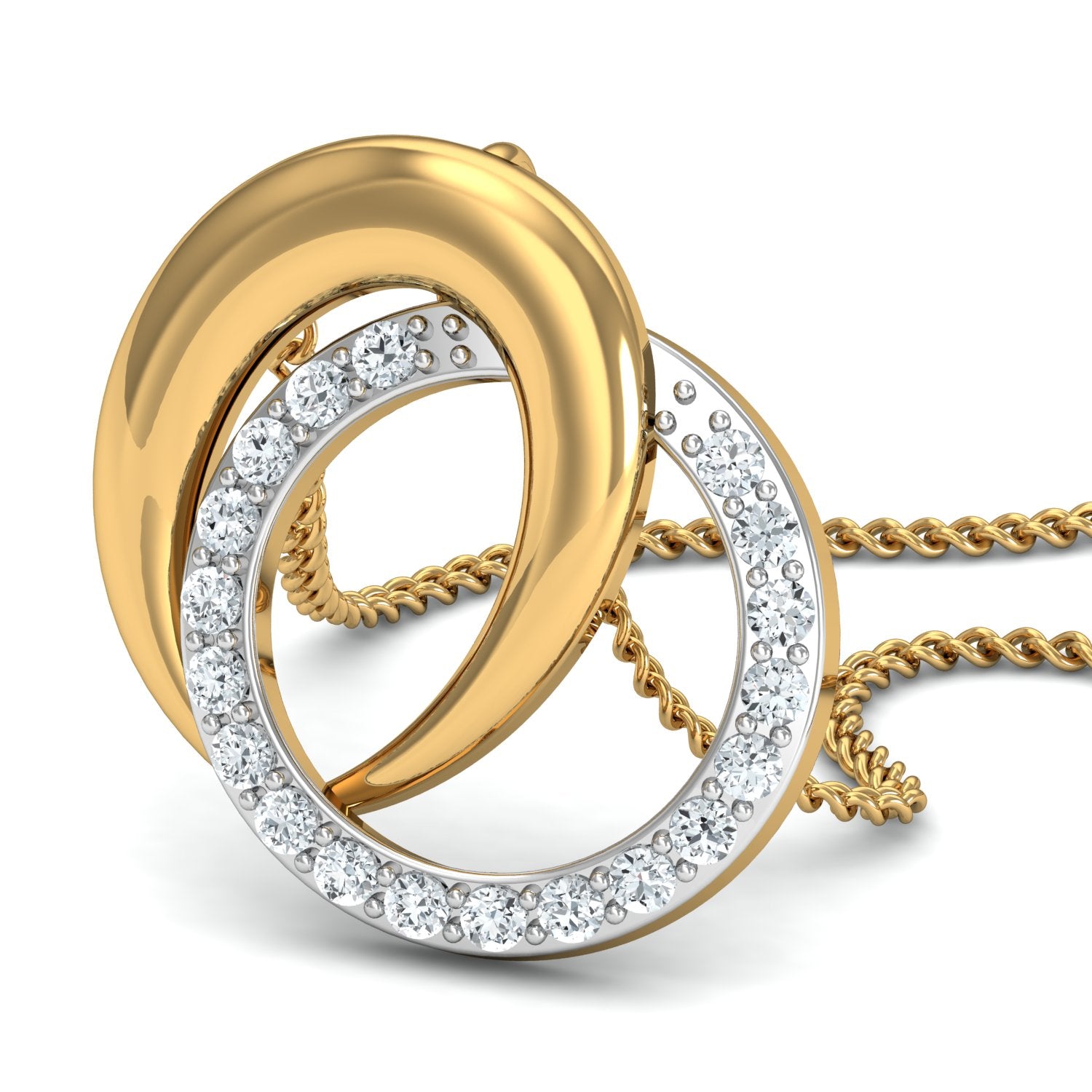 Nidal Jewels | Interlock Love Gold and Diamond Pendant Set - Nidal Jewels