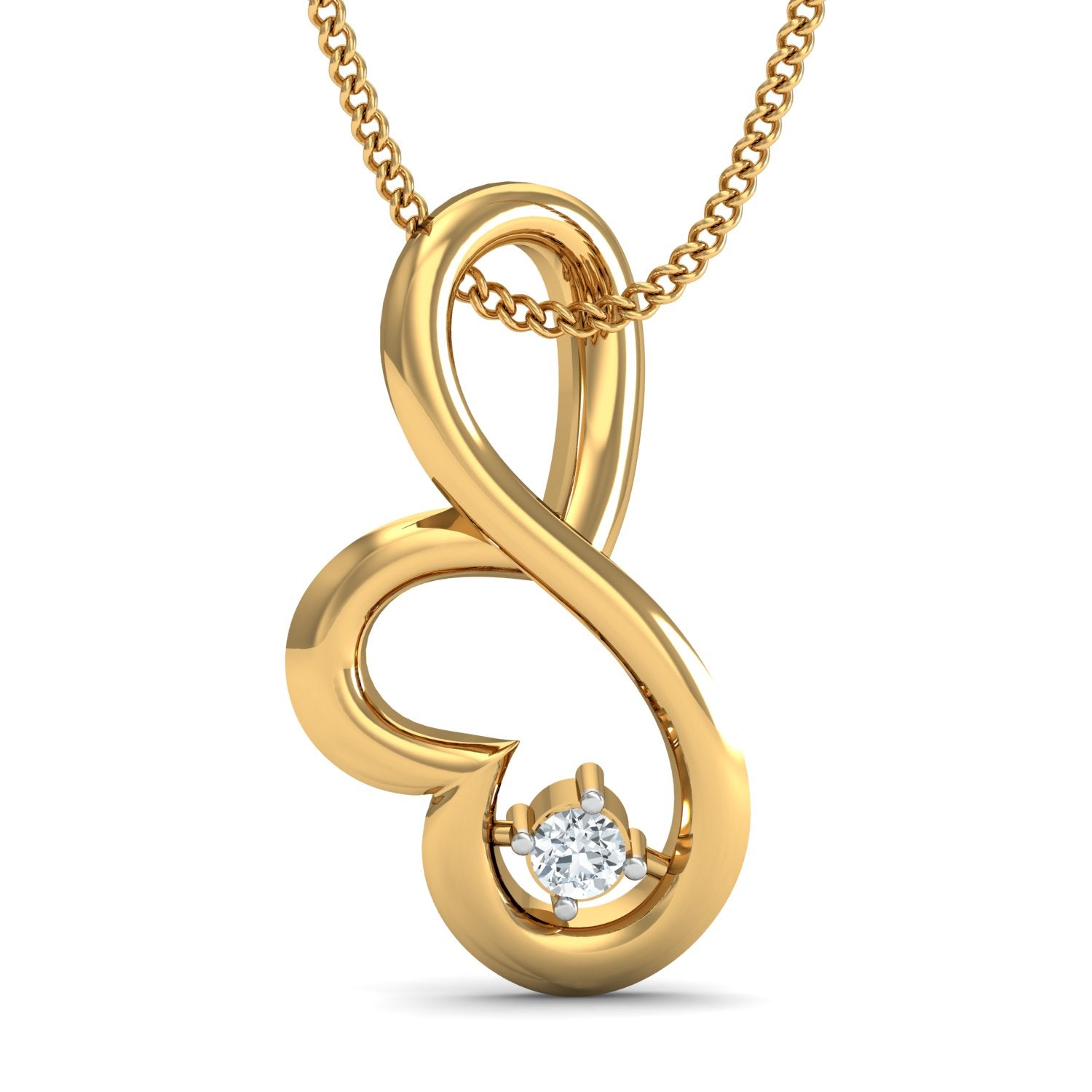 Nidal Jewels | Artistic diamond Solitaires Pendant Set - Nidal Jewels