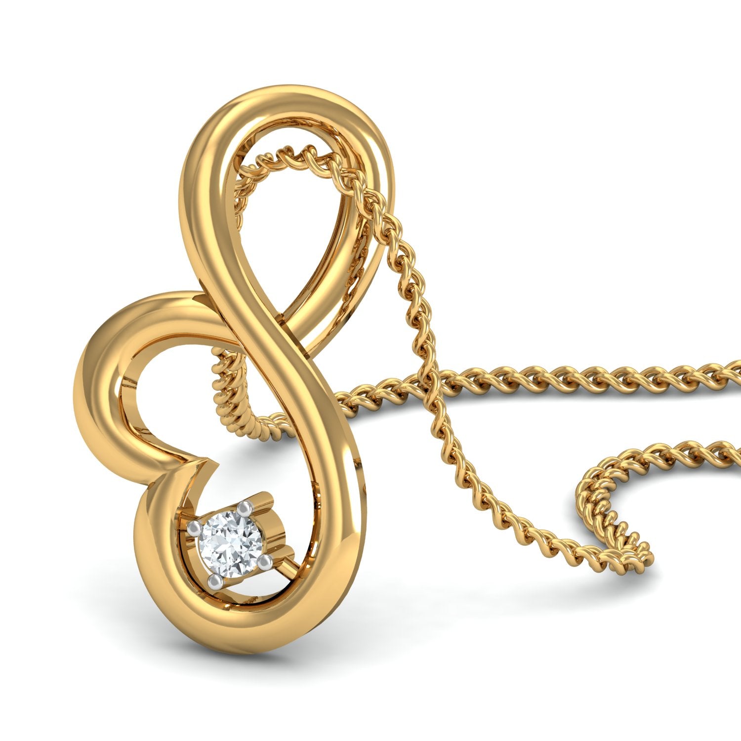 Nidal Jewels | Artistic diamond Solitaires Pendant Set - Nidal Jewels