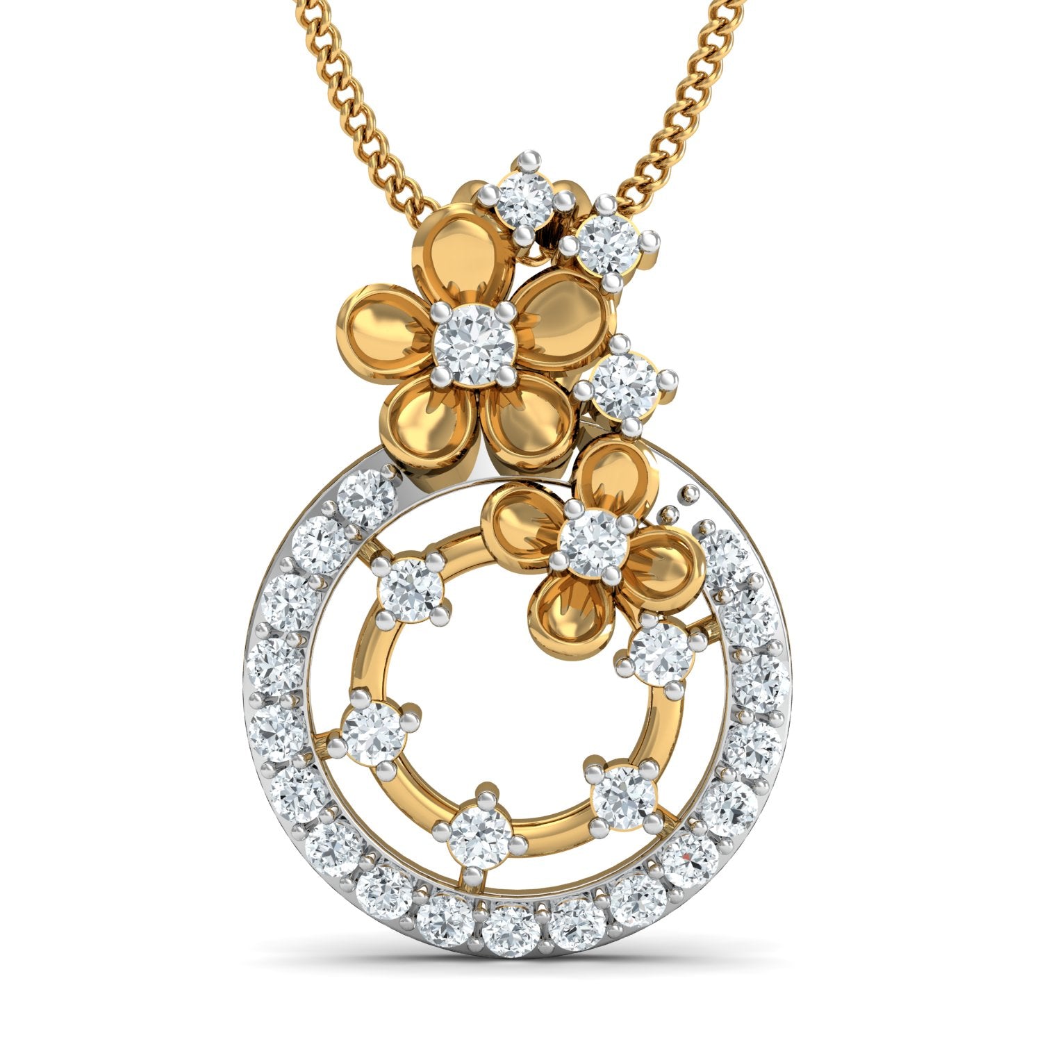 Nidal Jewels | Floral Glory Gold and Diamond Pendant Set