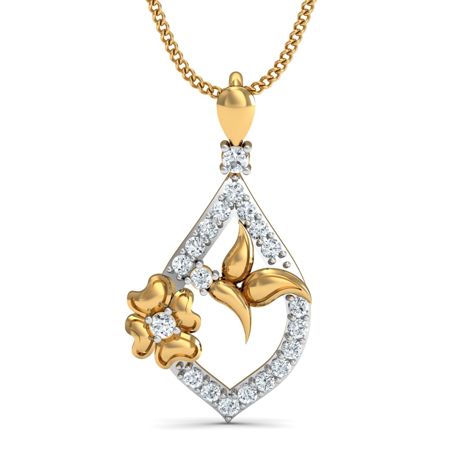 Nidal Jewels | Teardrop Beauty Gold and Diamond Pendant Set - Nidal Jewels