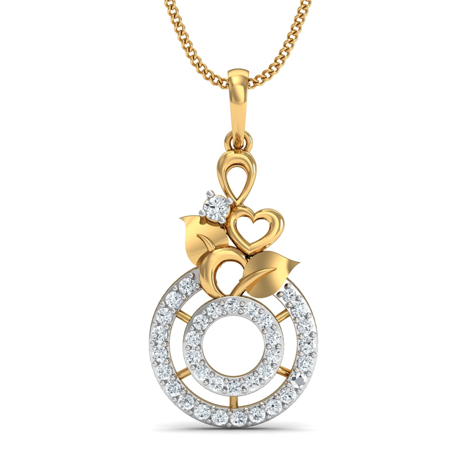 Nidal Jewels | Golden Heartscape Gold and Diamond Pendant Set - Nidal Jewels
