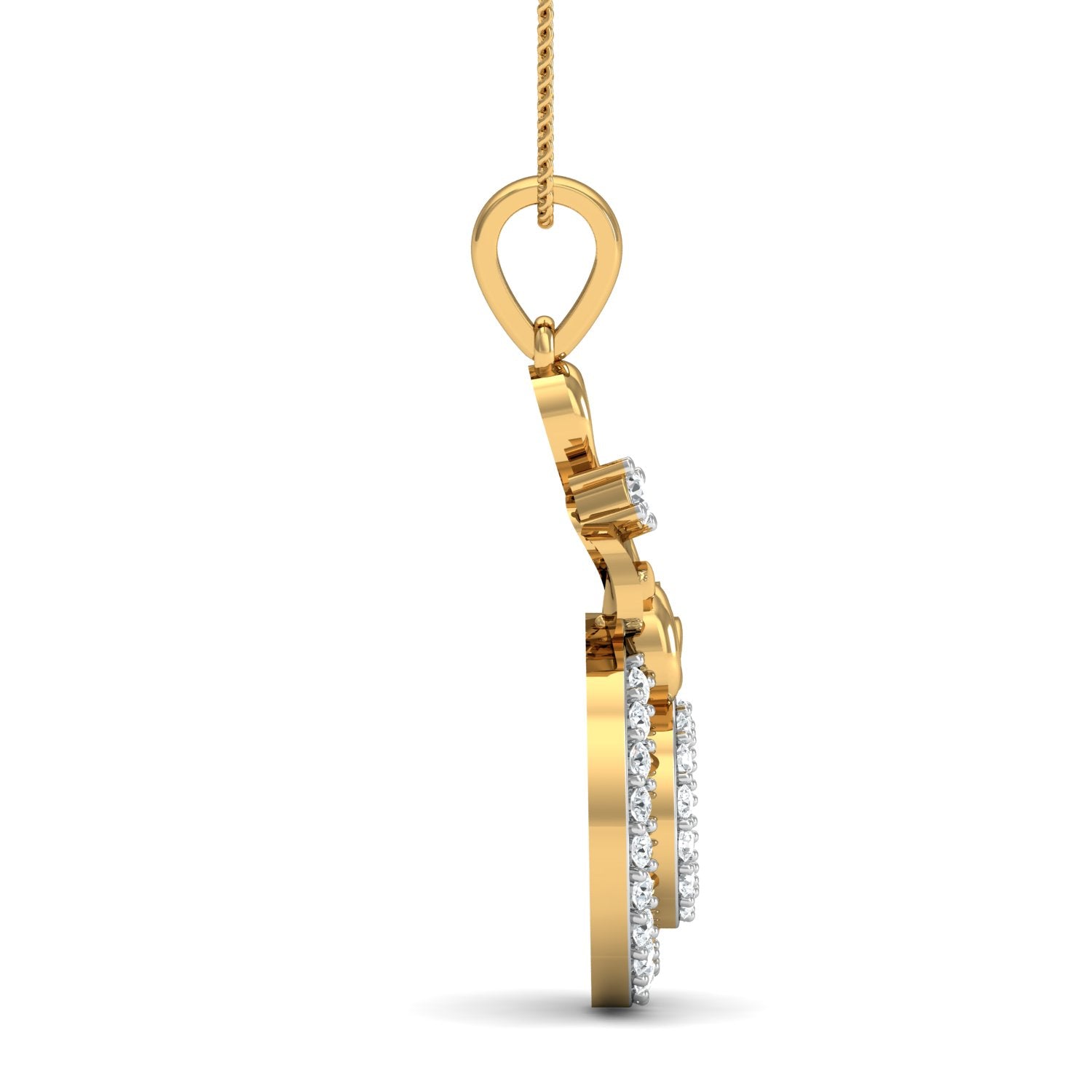 Nidal Jewels | Golden Heartscape Gold and Diamond Pendant Set - Nidal Jewels